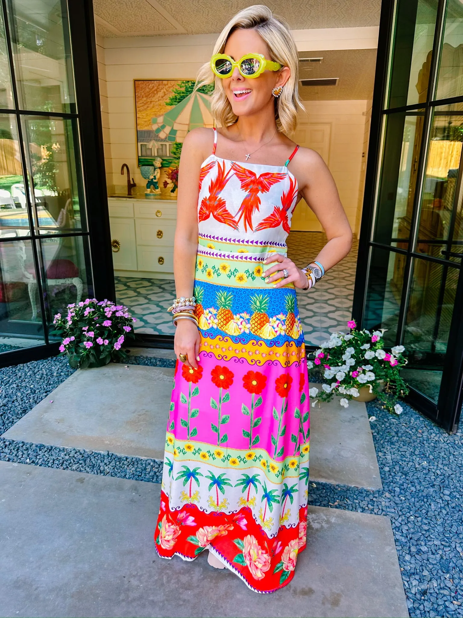 CALLING FOR SUMMER PARROT MAXI DRESS