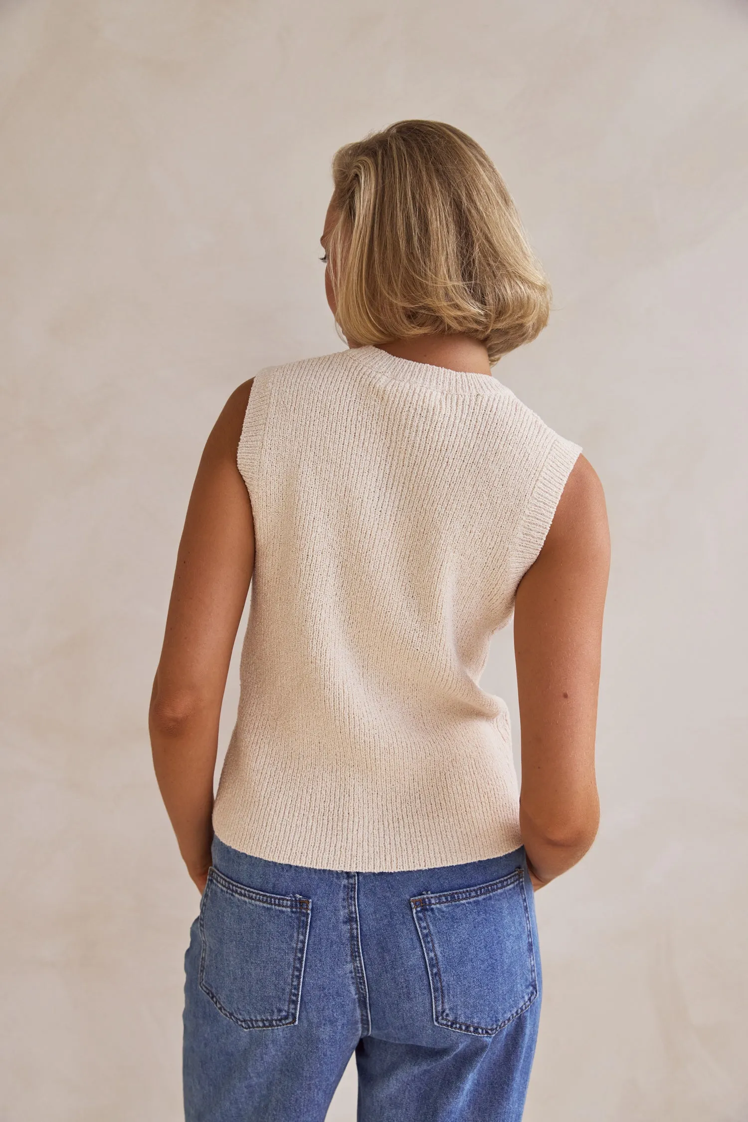 Camille Knit Vest (Cream)