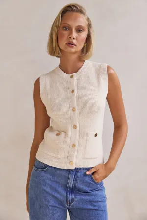 Camille Knit Vest (Cream)