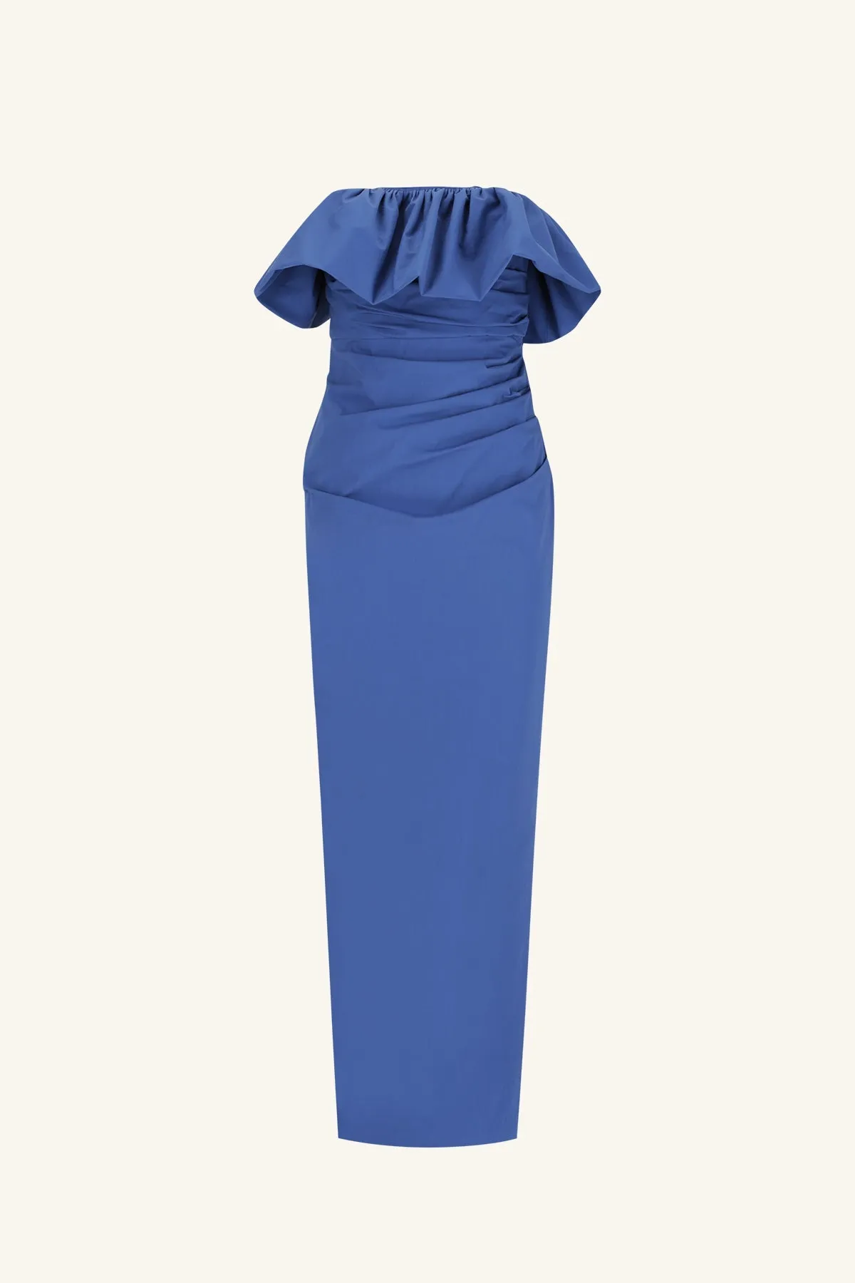 CAMPBELL STRAPLESS BUBBLE MAXI DRESS - WAVE BLUE