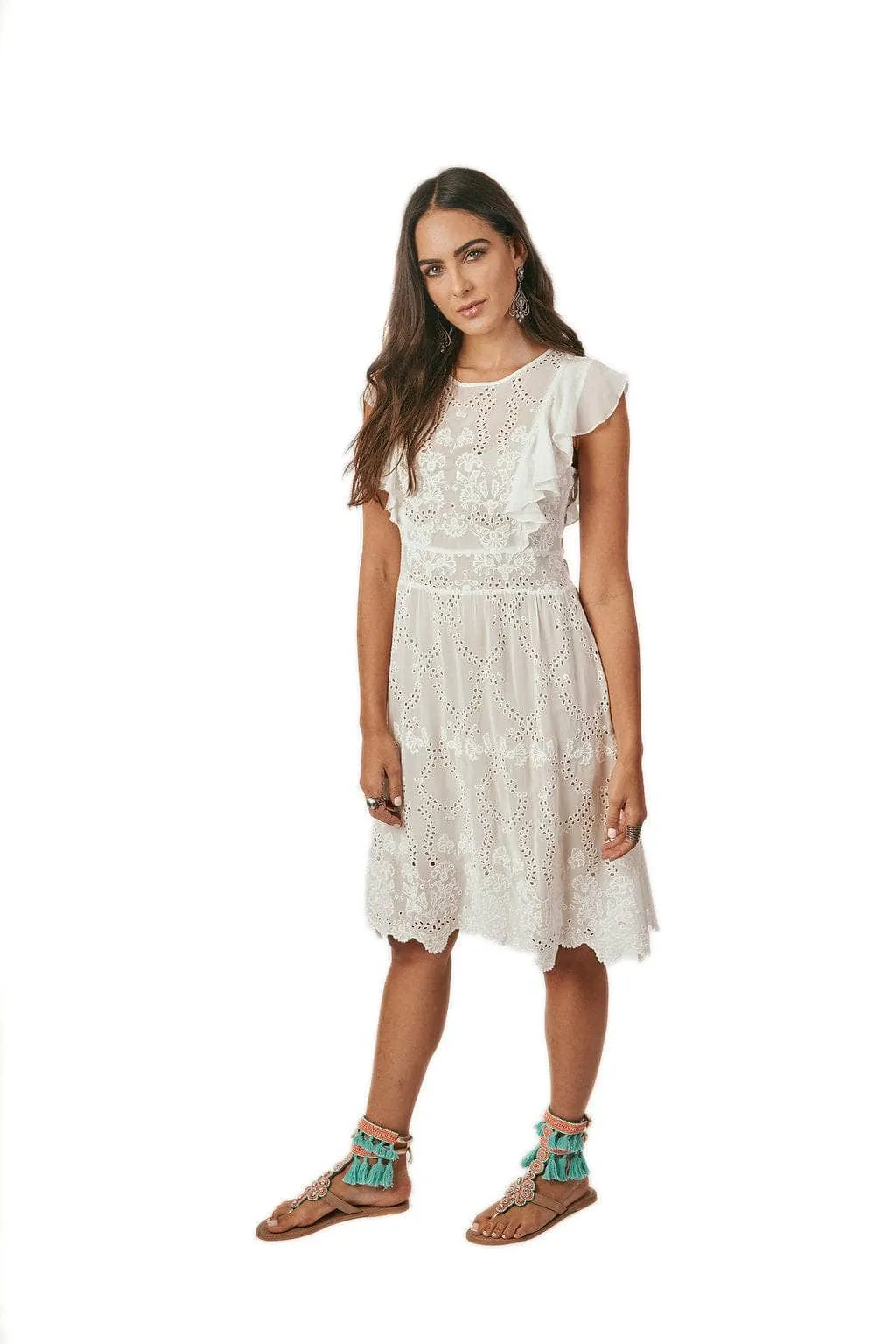 CASTEL SHORT DRESS OFF WHITE