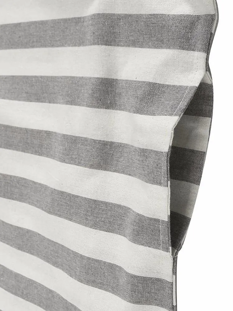 Casual 3/4 Sleeve Striped O-neck Baggy Cotton Women Maxi Dress
