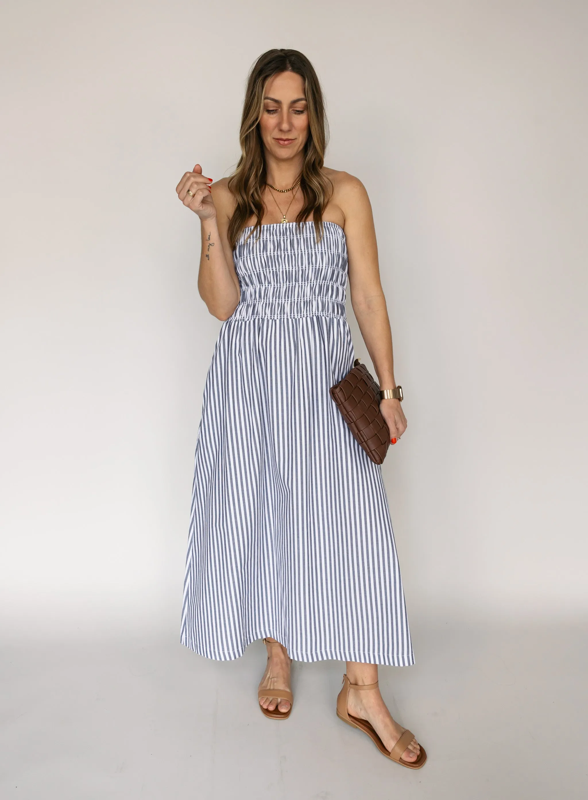 Charlotte Smocked Strapless Dress