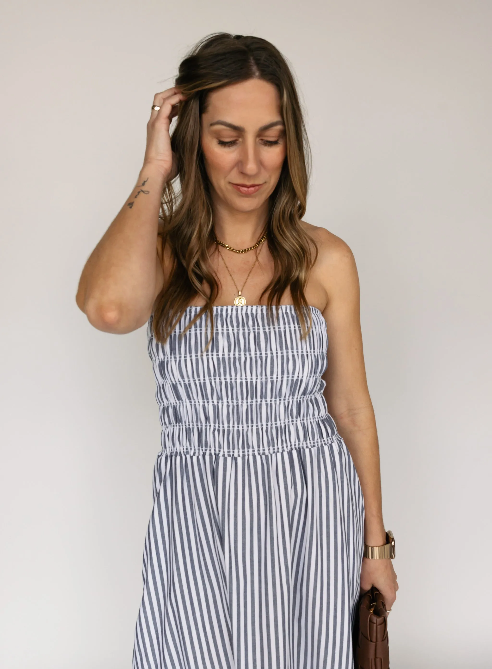 Charlotte Smocked Strapless Dress