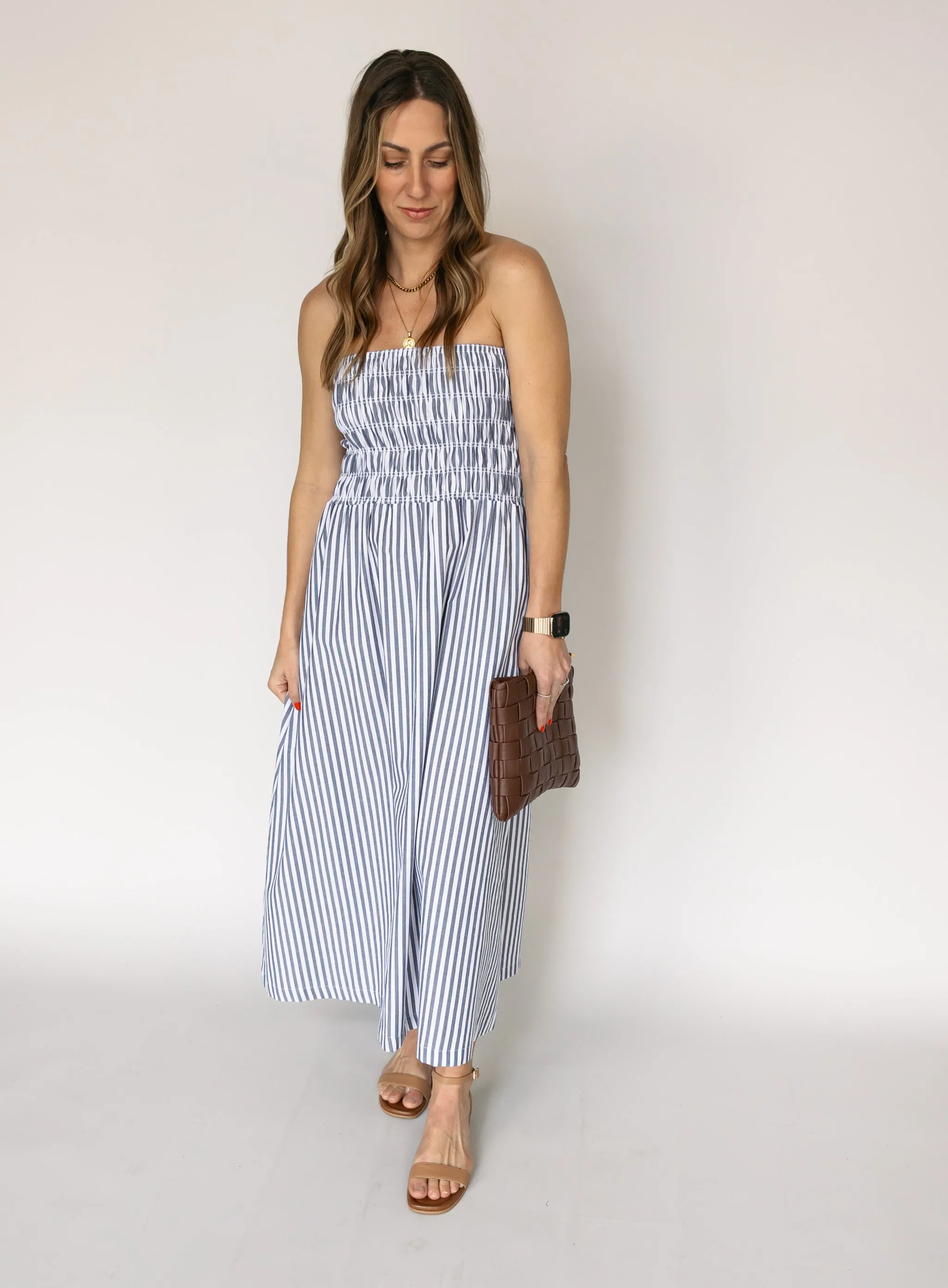 Charlotte Smocked Strapless Dress
