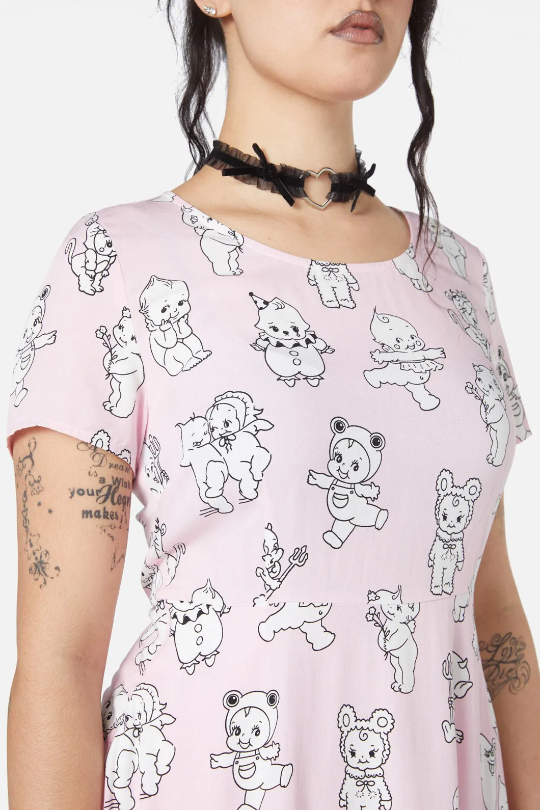 Cherub Face Printed Dress
