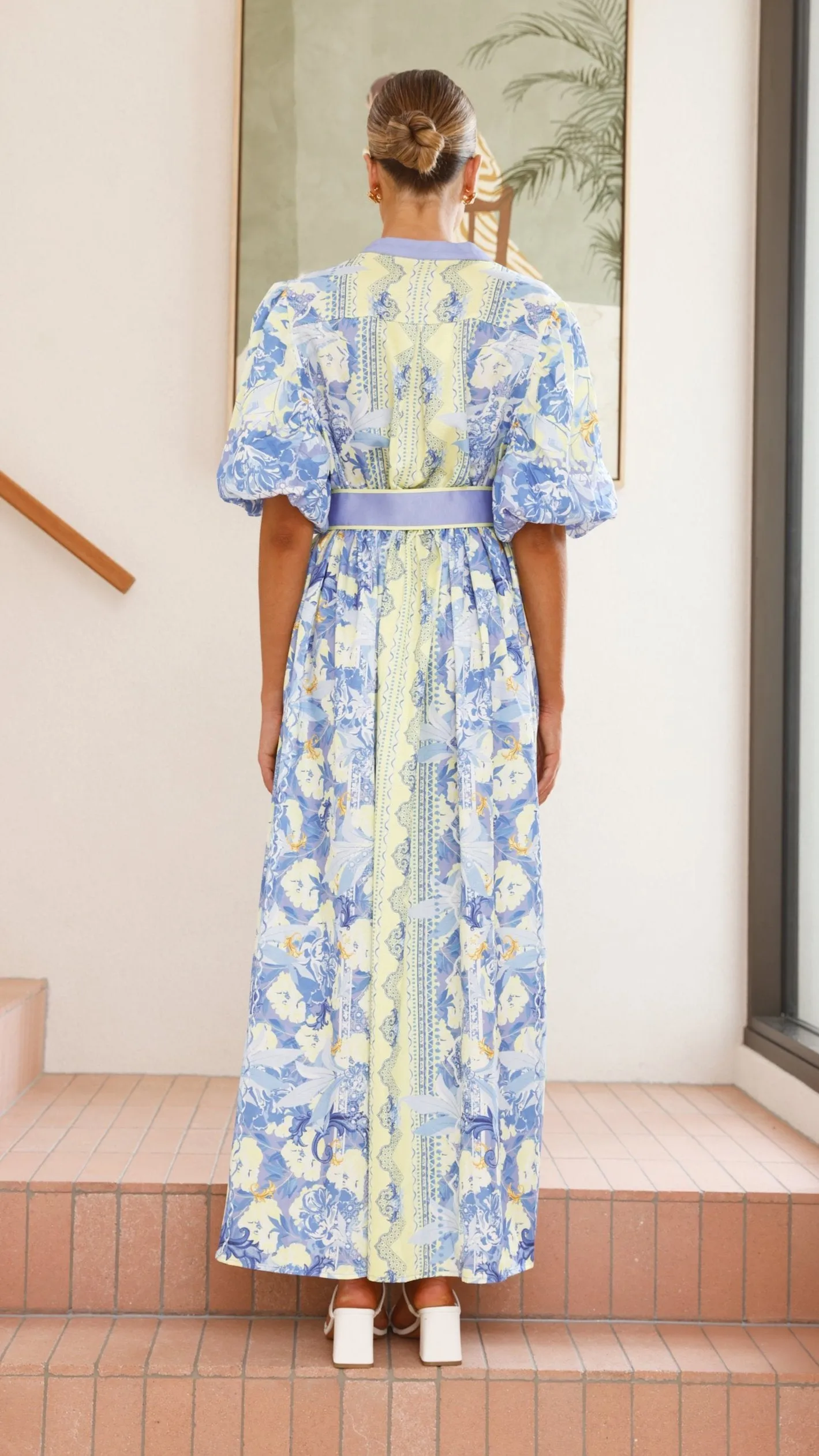 Claudelle Maxi Dress - Blue/Yellow