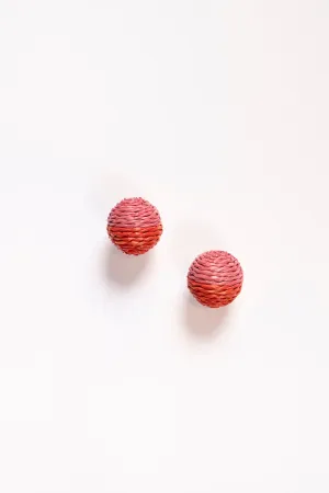 Contrast Woven Studs in Hot Pink and Red