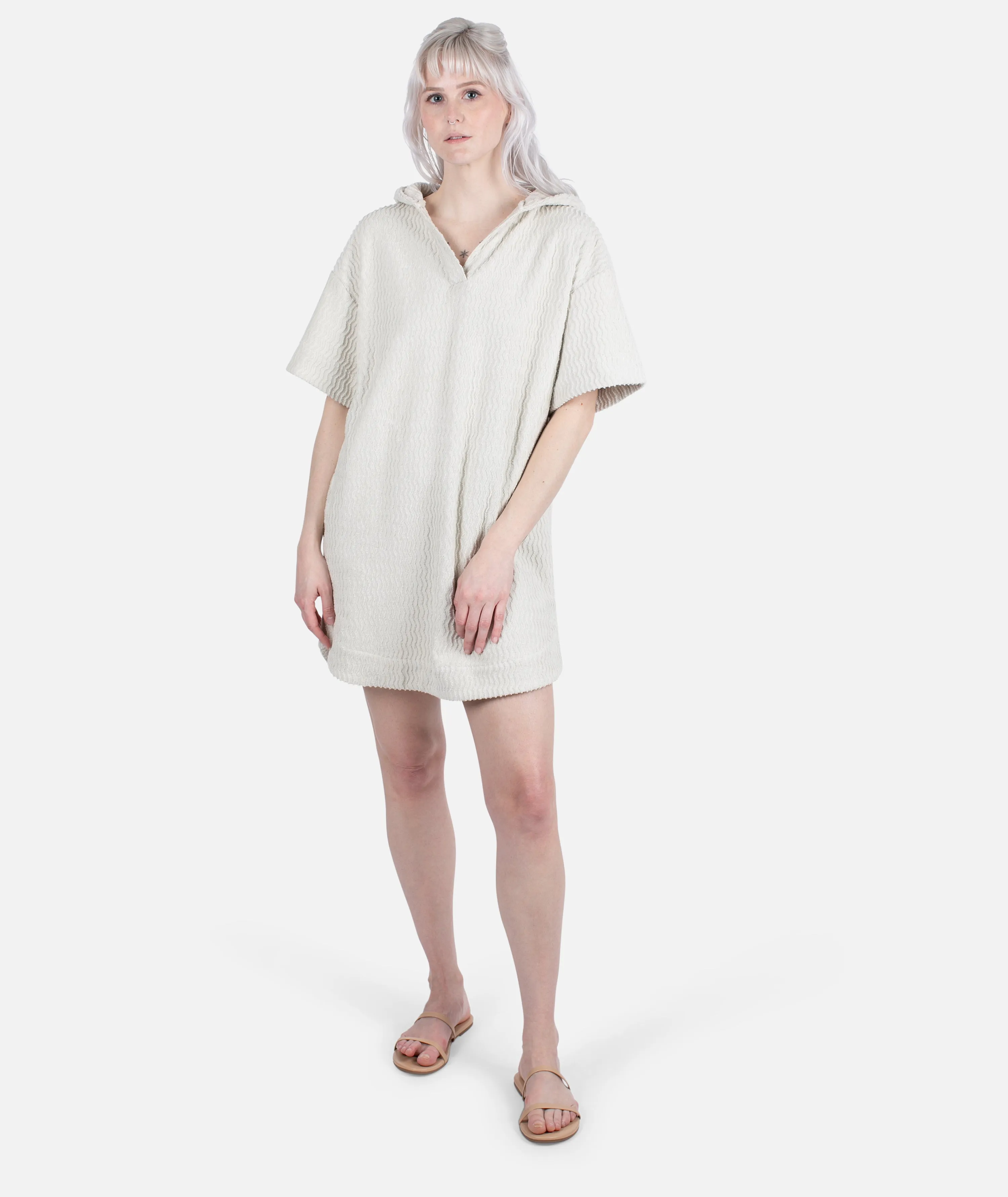 Cornwall Jacquard Terry Dress - White