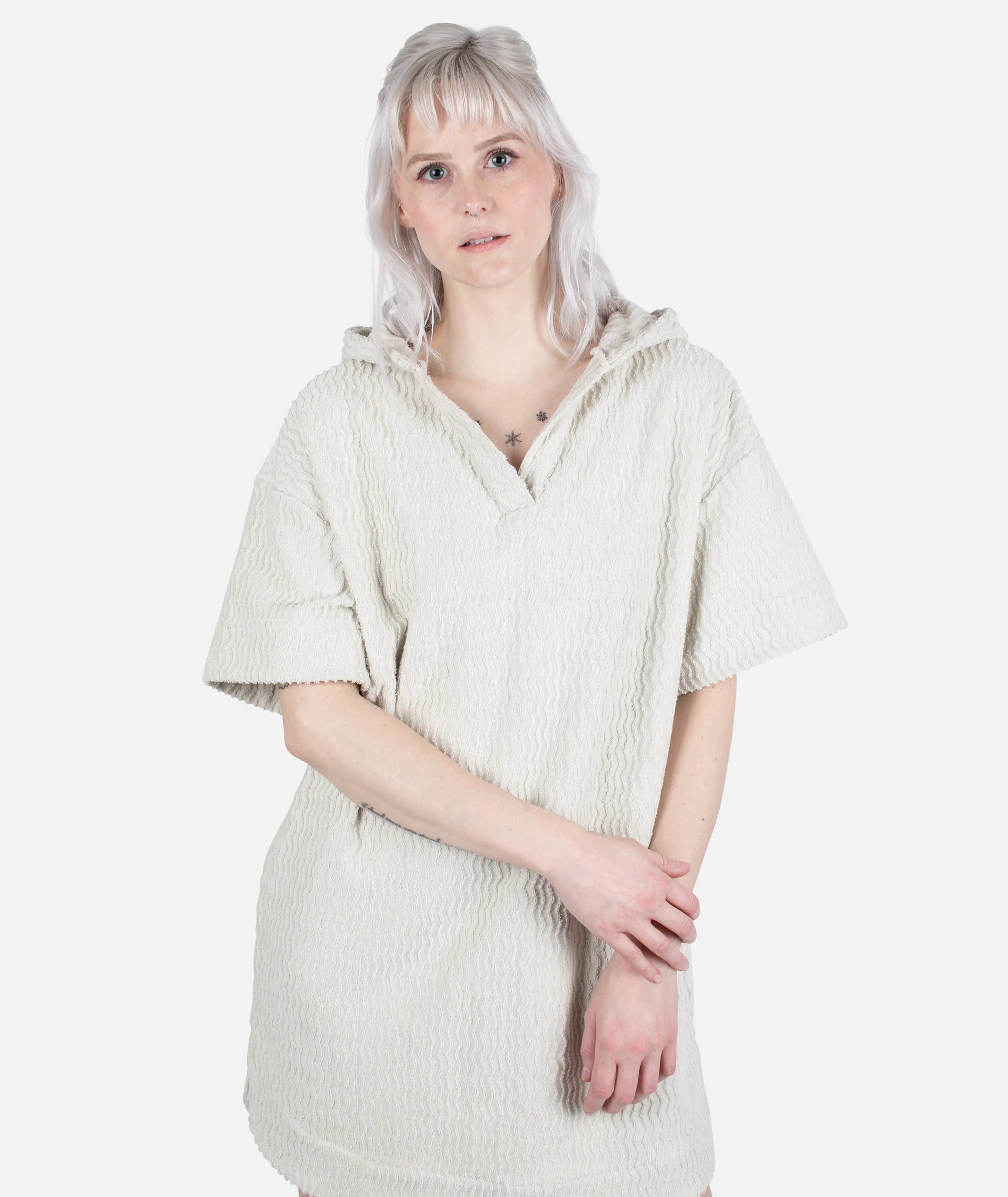 Cornwall Jacquard Terry Dress - White