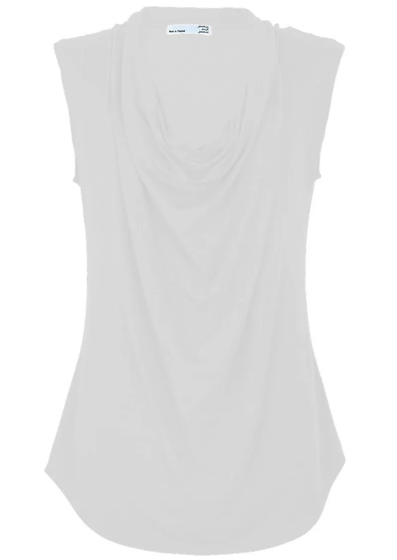 Cowl Neck Top White