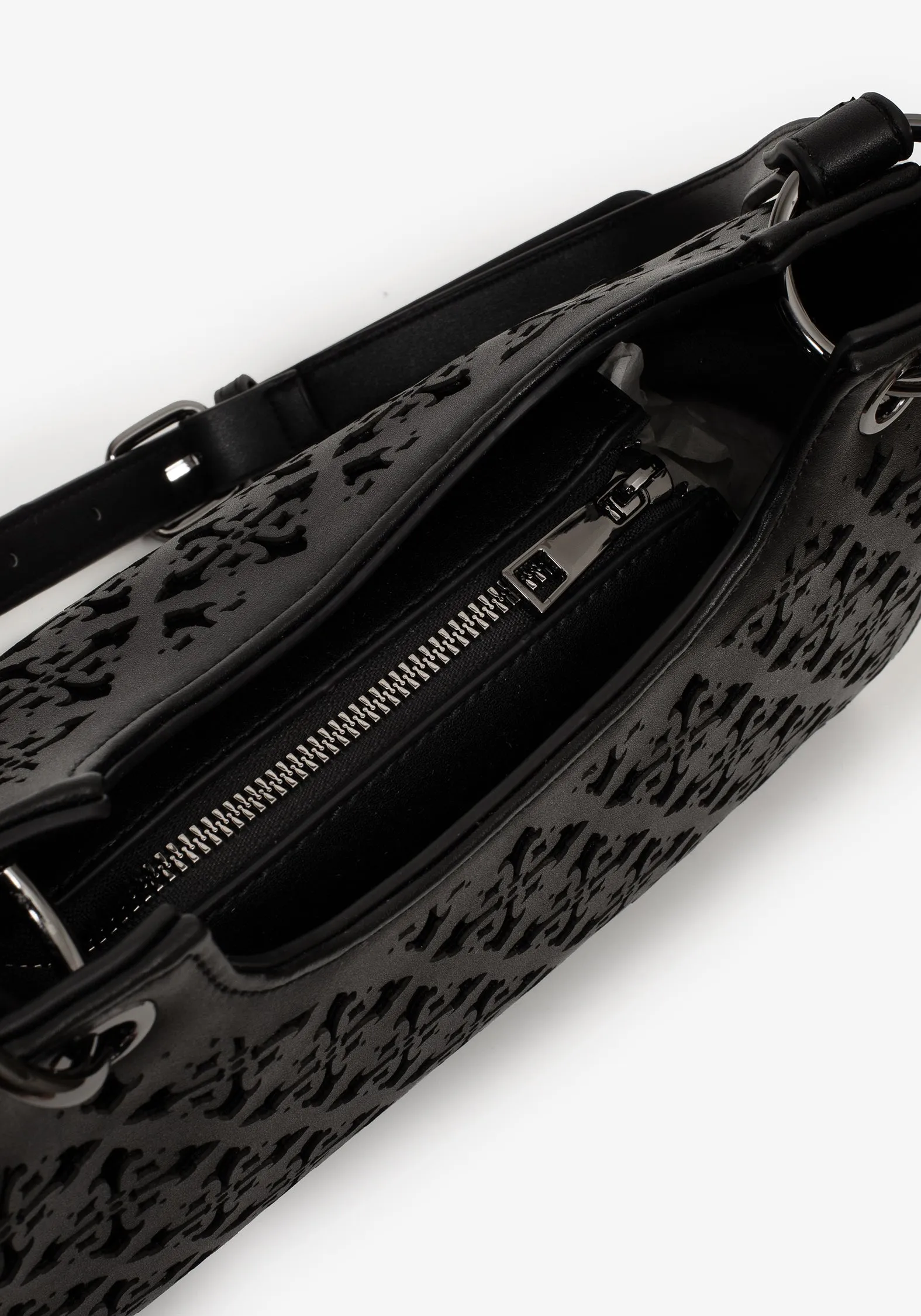 Crux Cut Out Faux Leather Shoulder Bag