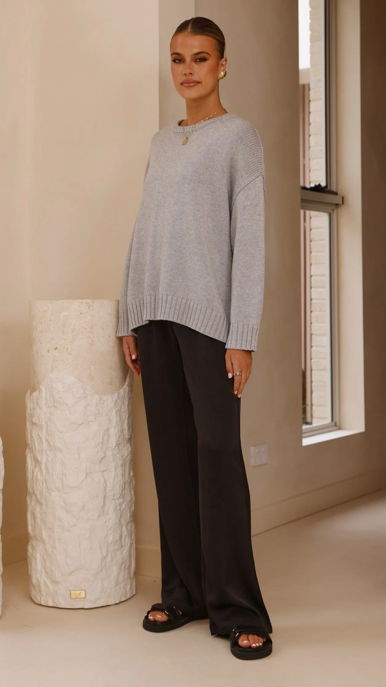 Dara Knitted Sweater - Grey