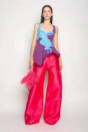 DRILL TIE DYE PEPLUM CORSET TOP