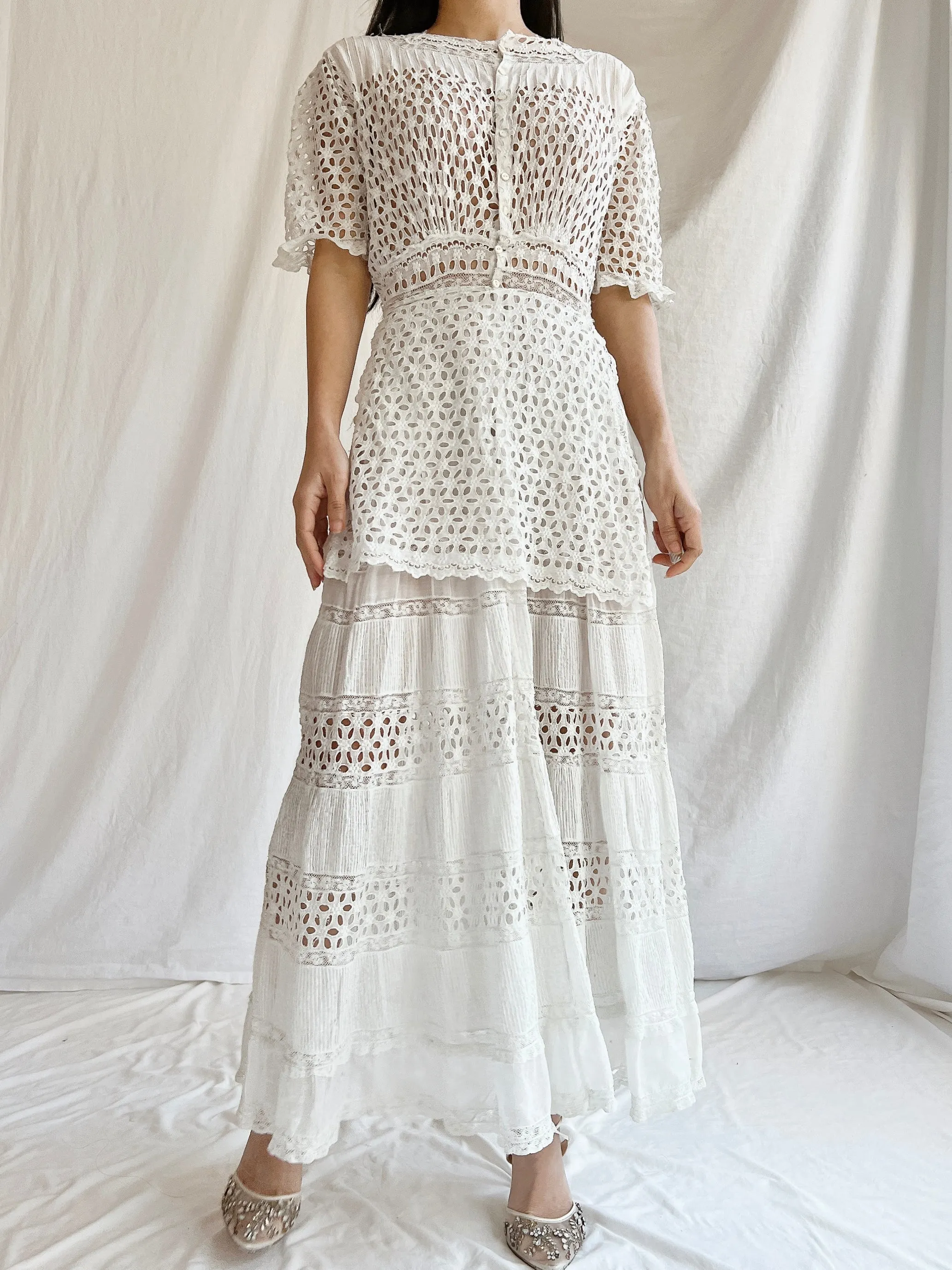 Edwardian Eyelet Lawn Dress - XS