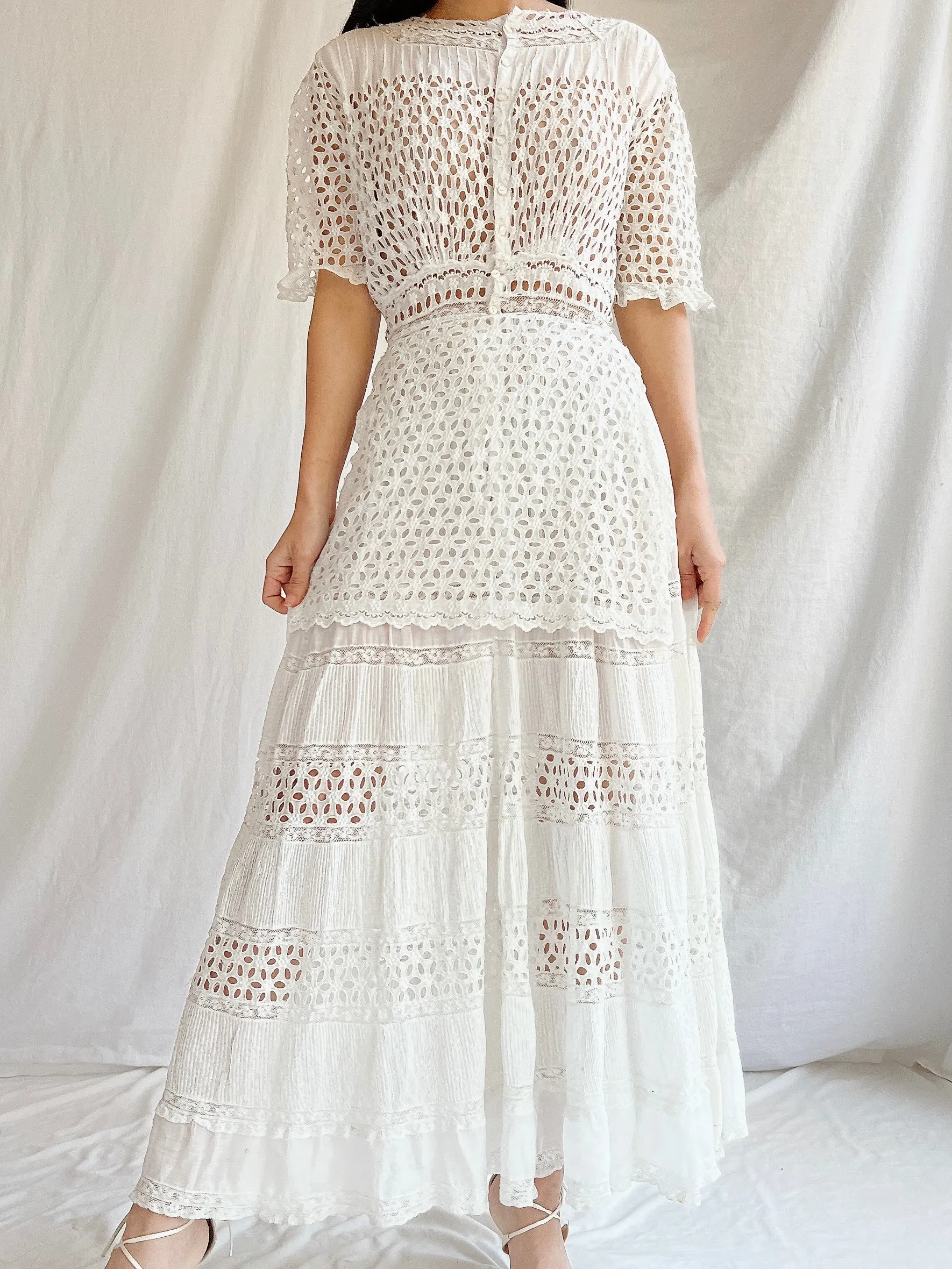 Edwardian Eyelet Lawn Dress - XS