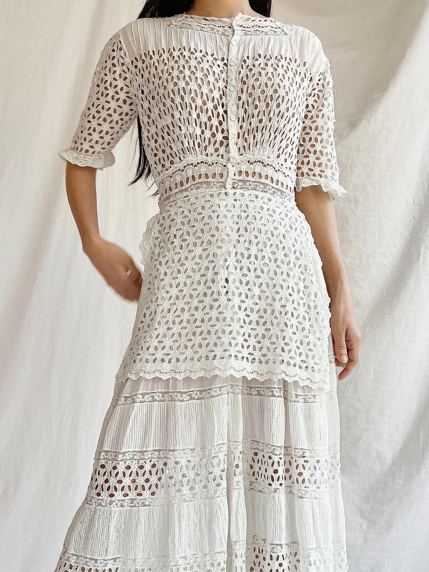 Edwardian Eyelet Lawn Dress - XS