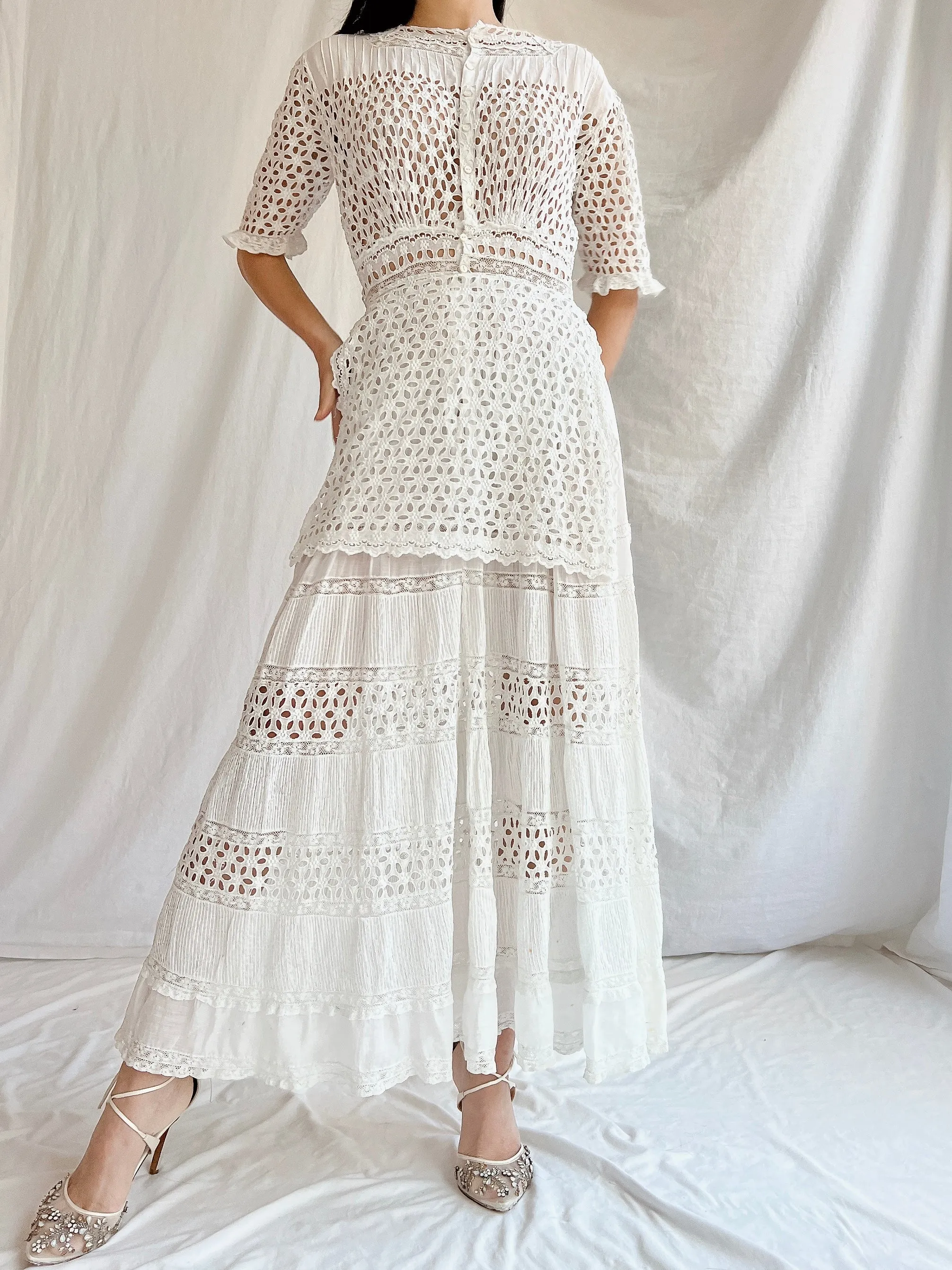 Edwardian Eyelet Lawn Dress - XS