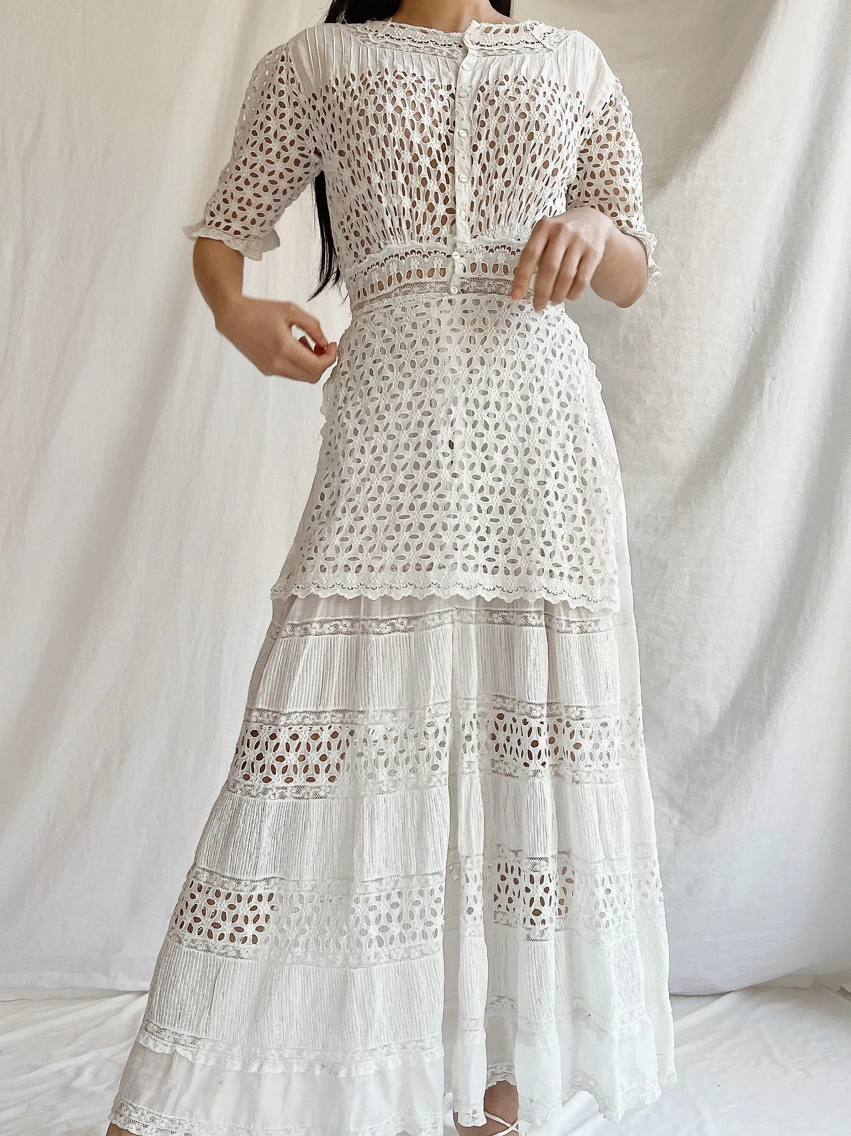 Edwardian Eyelet Lawn Dress - XS