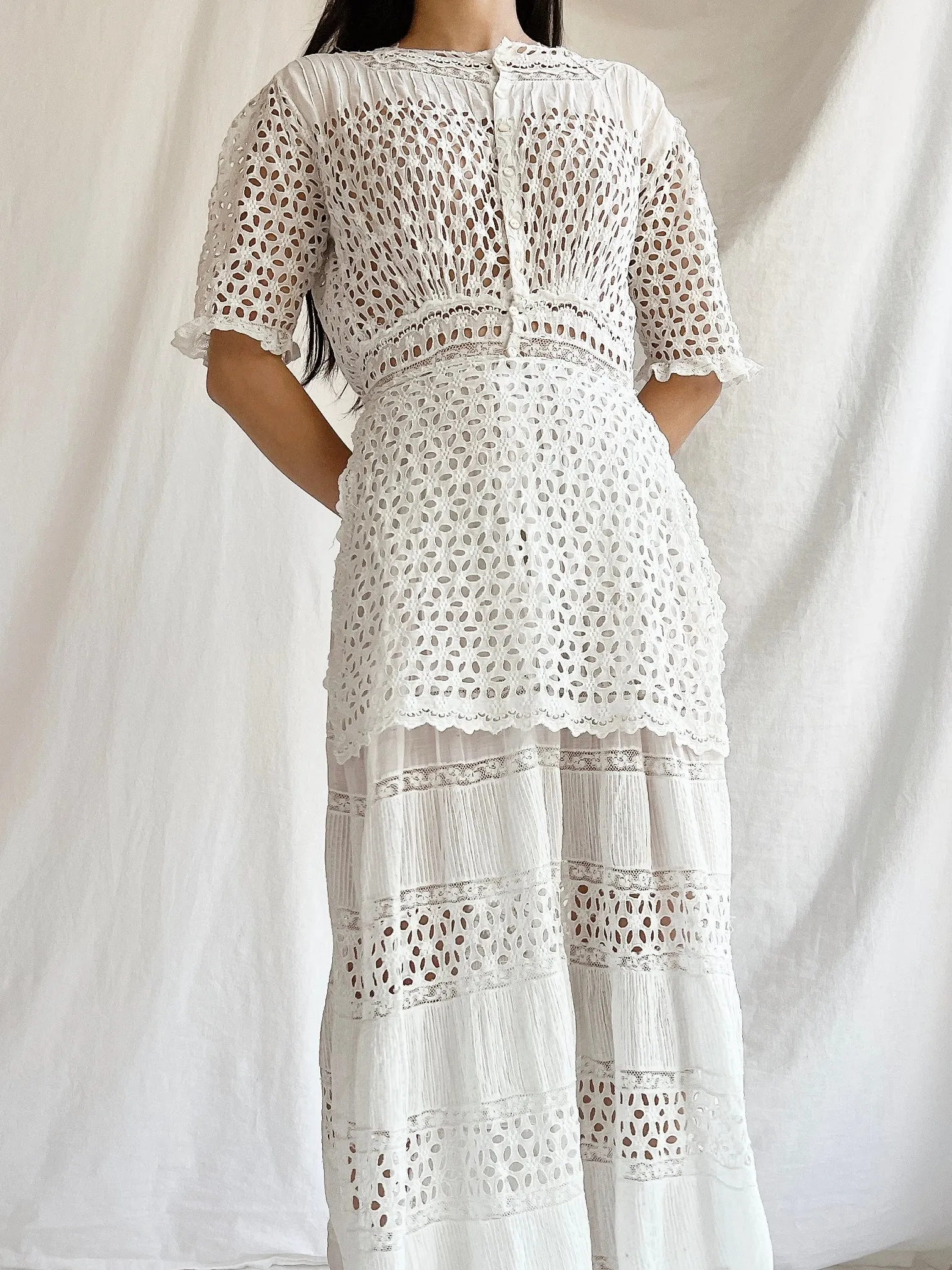 Edwardian Eyelet Lawn Dress - XS