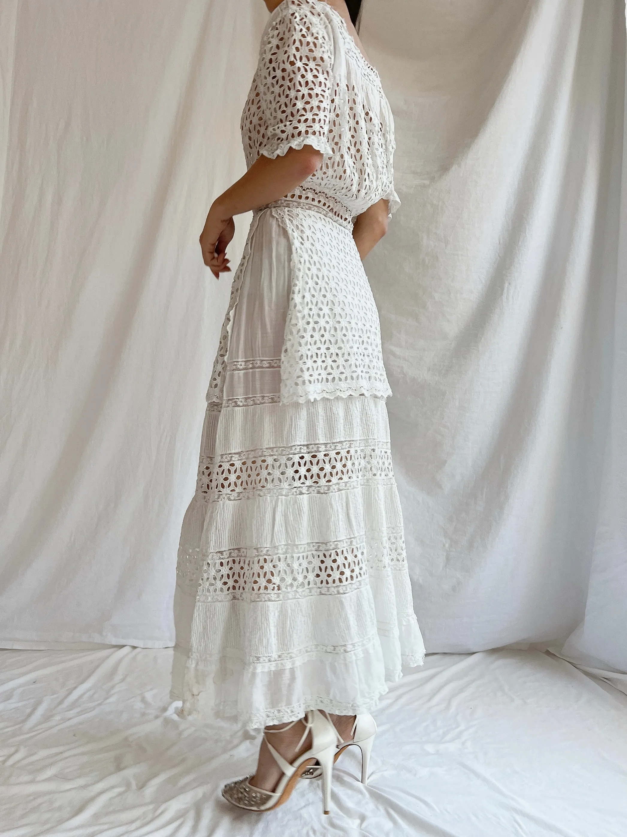 Edwardian Eyelet Lawn Dress - XS