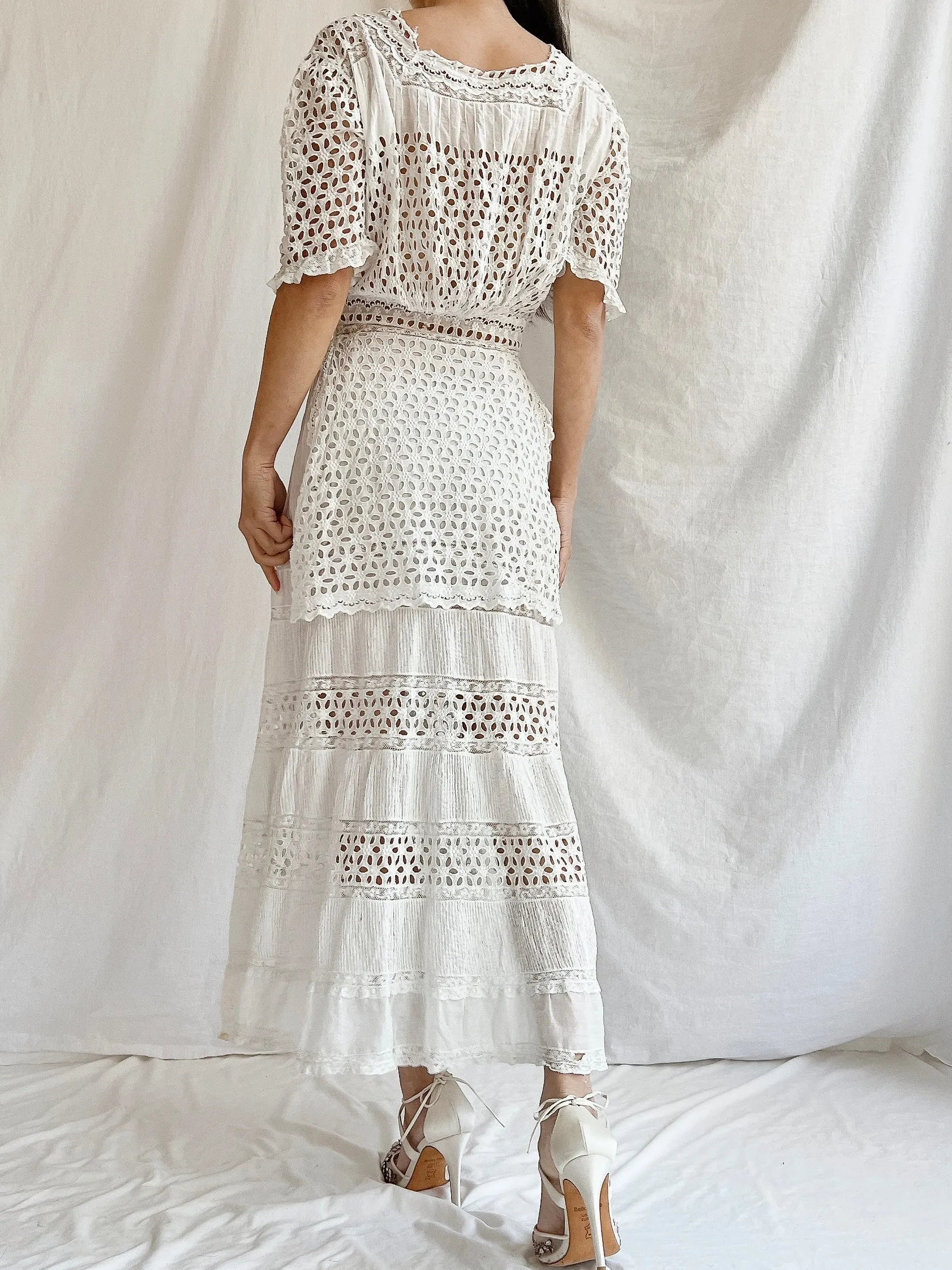 Edwardian Eyelet Lawn Dress - XS