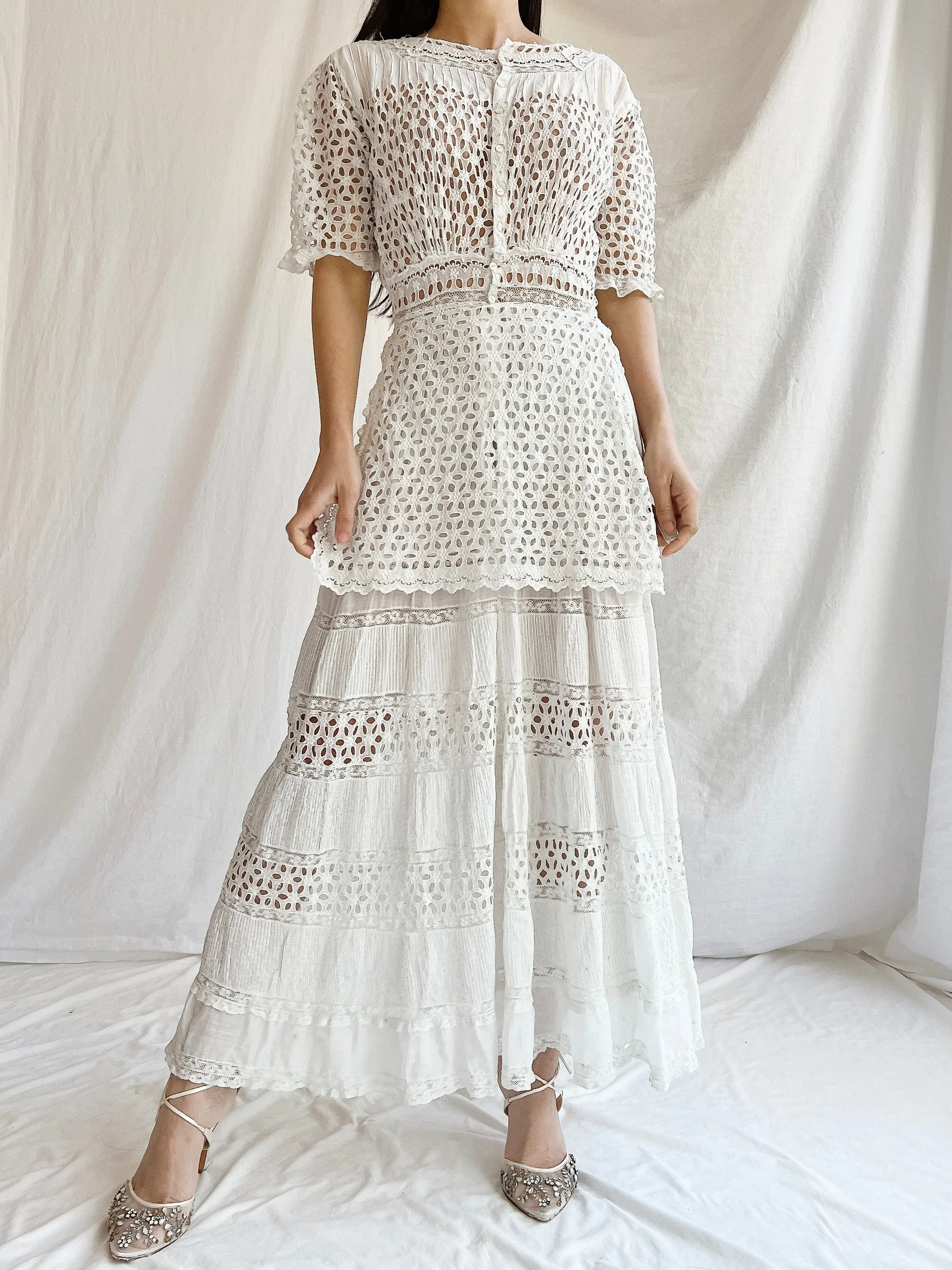 Edwardian Eyelet Lawn Dress - XS