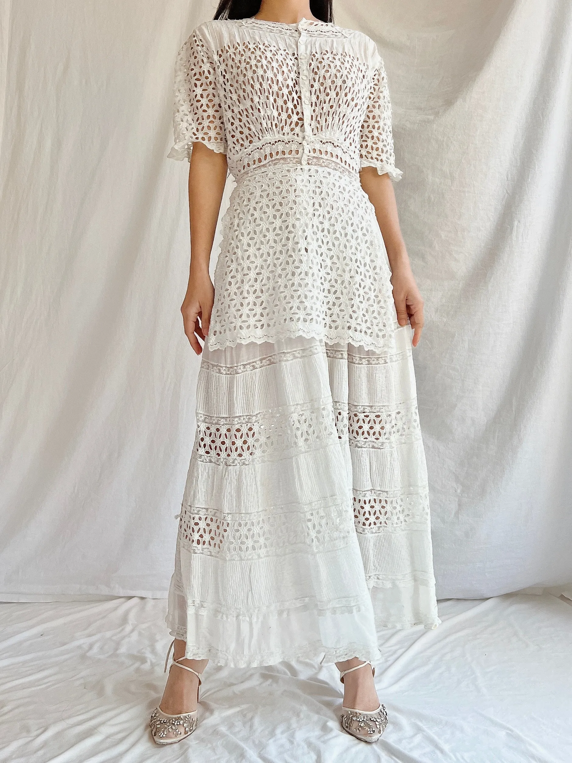 Edwardian Eyelet Lawn Dress - XS