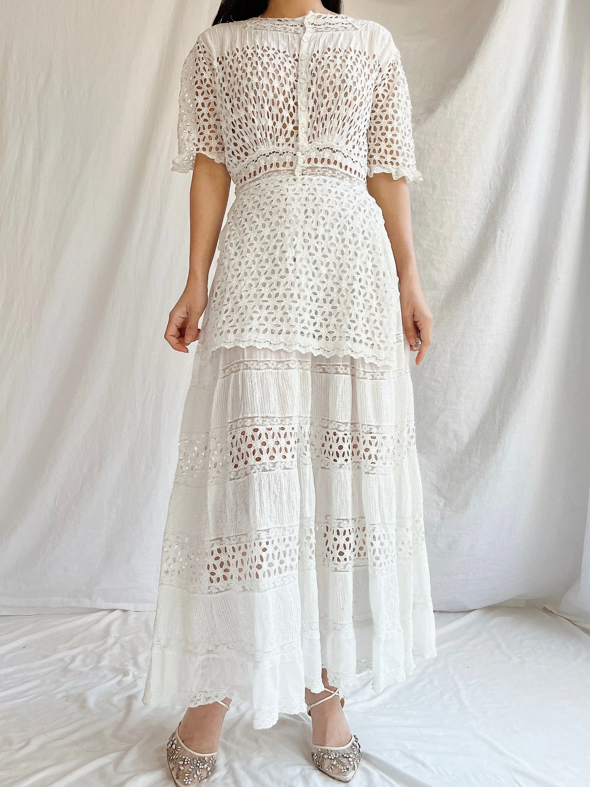 Edwardian Eyelet Lawn Dress - XS