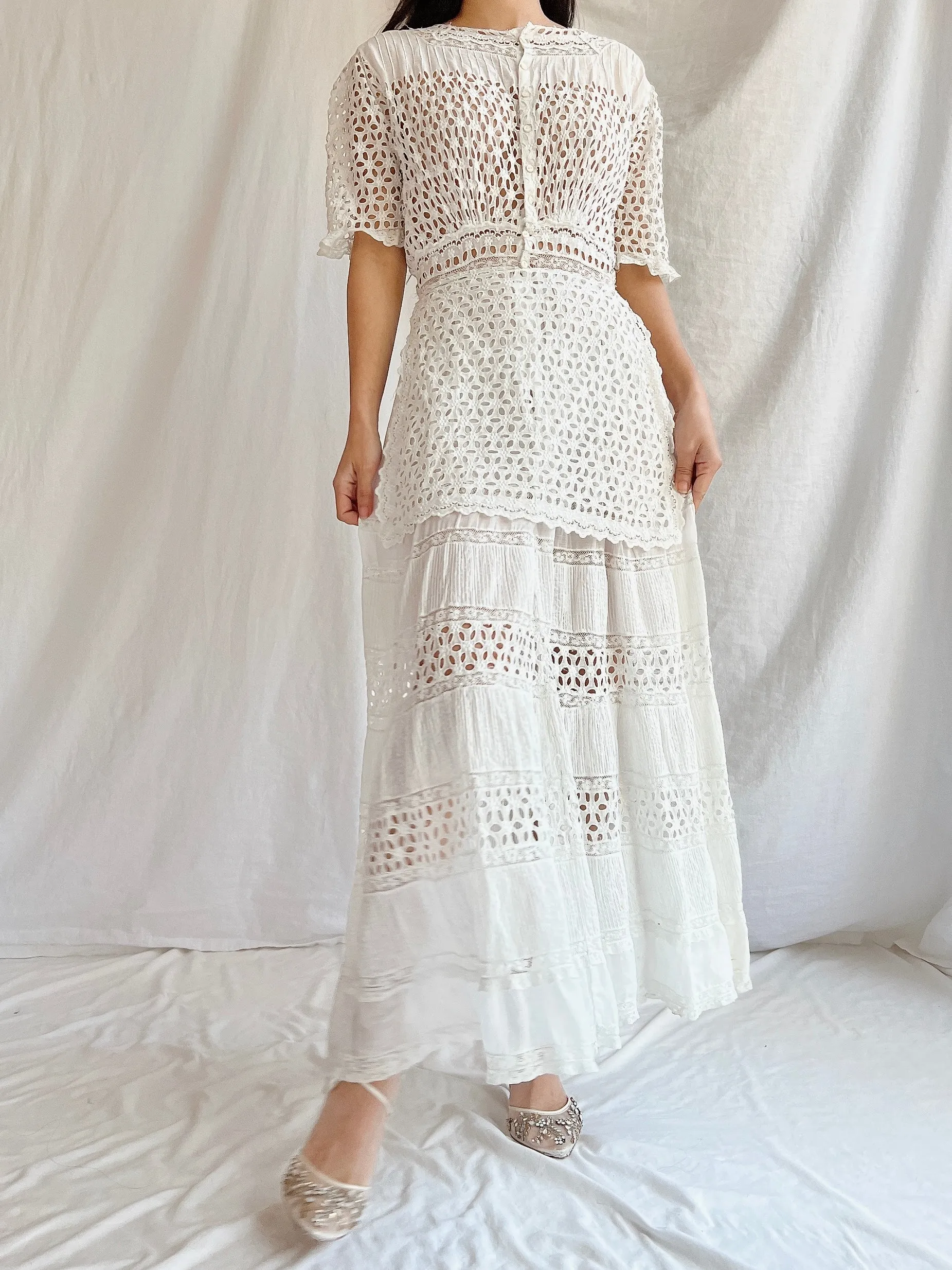 Edwardian Eyelet Lawn Dress - XS