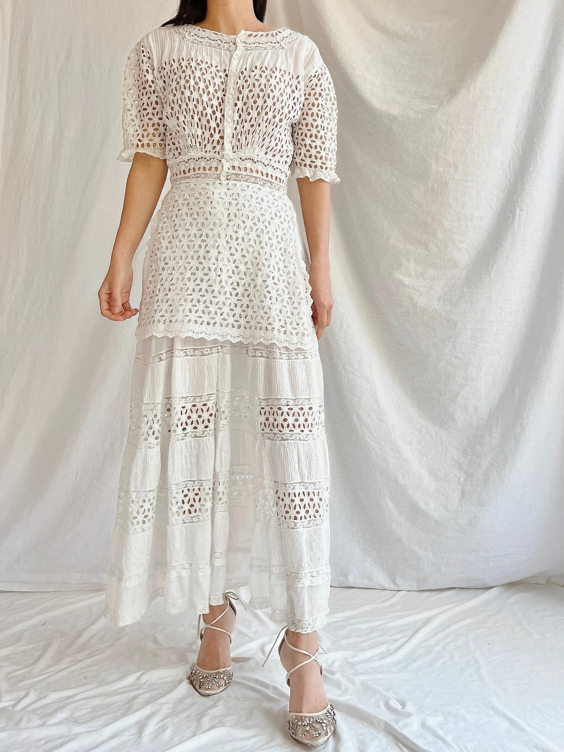 Edwardian Eyelet Lawn Dress - XS