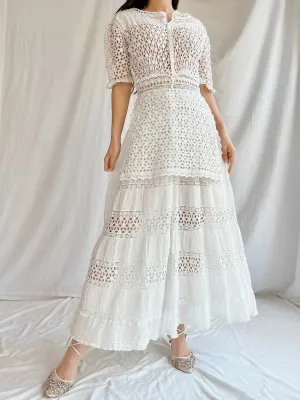 Edwardian Eyelet Lawn Dress - XS