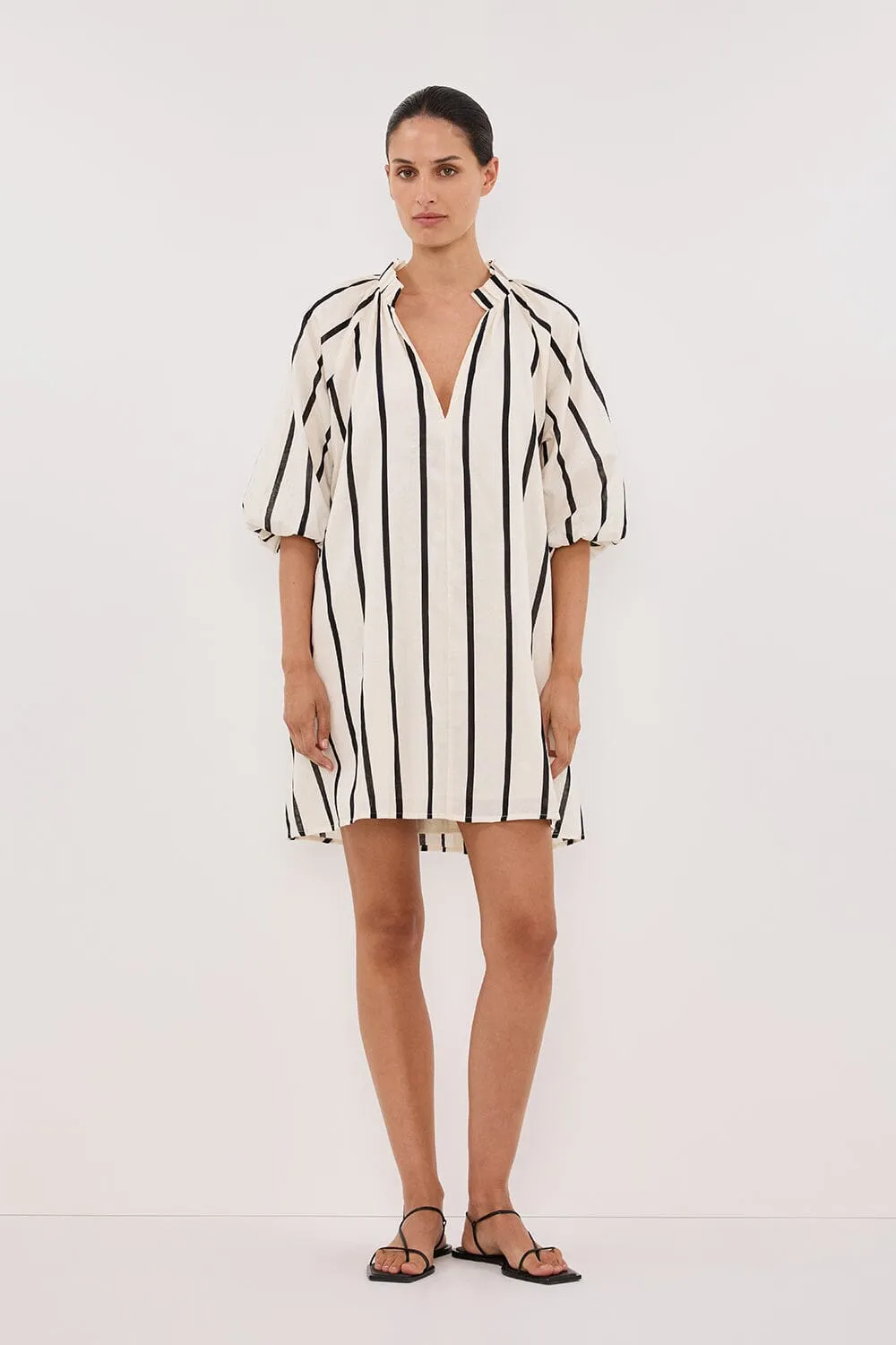 ELLIOT CREAM STRIPE SMOCK DRESS