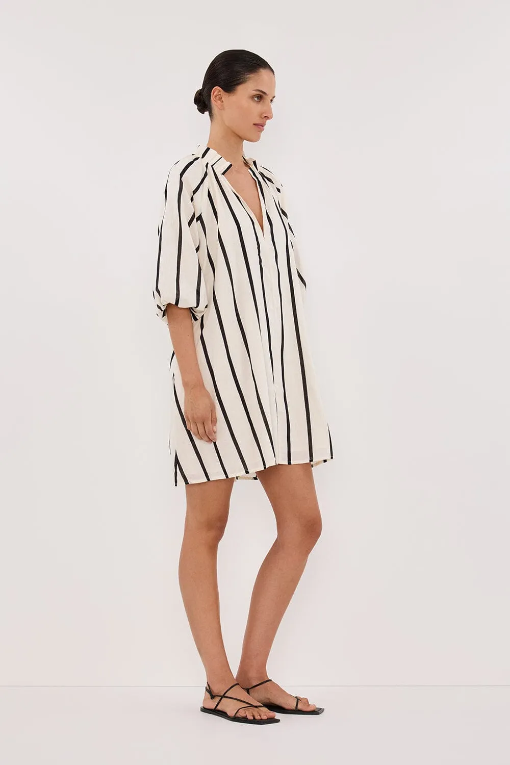 ELLIOT CREAM STRIPE SMOCK DRESS