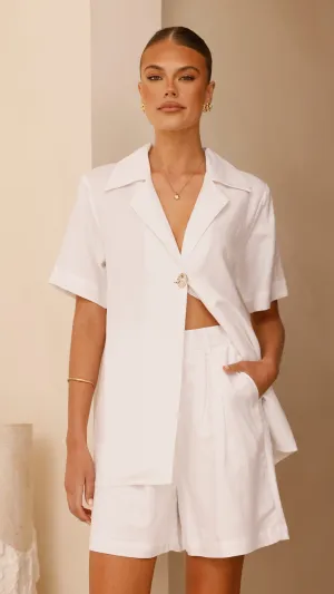 Emmaline Button Shirt - White
