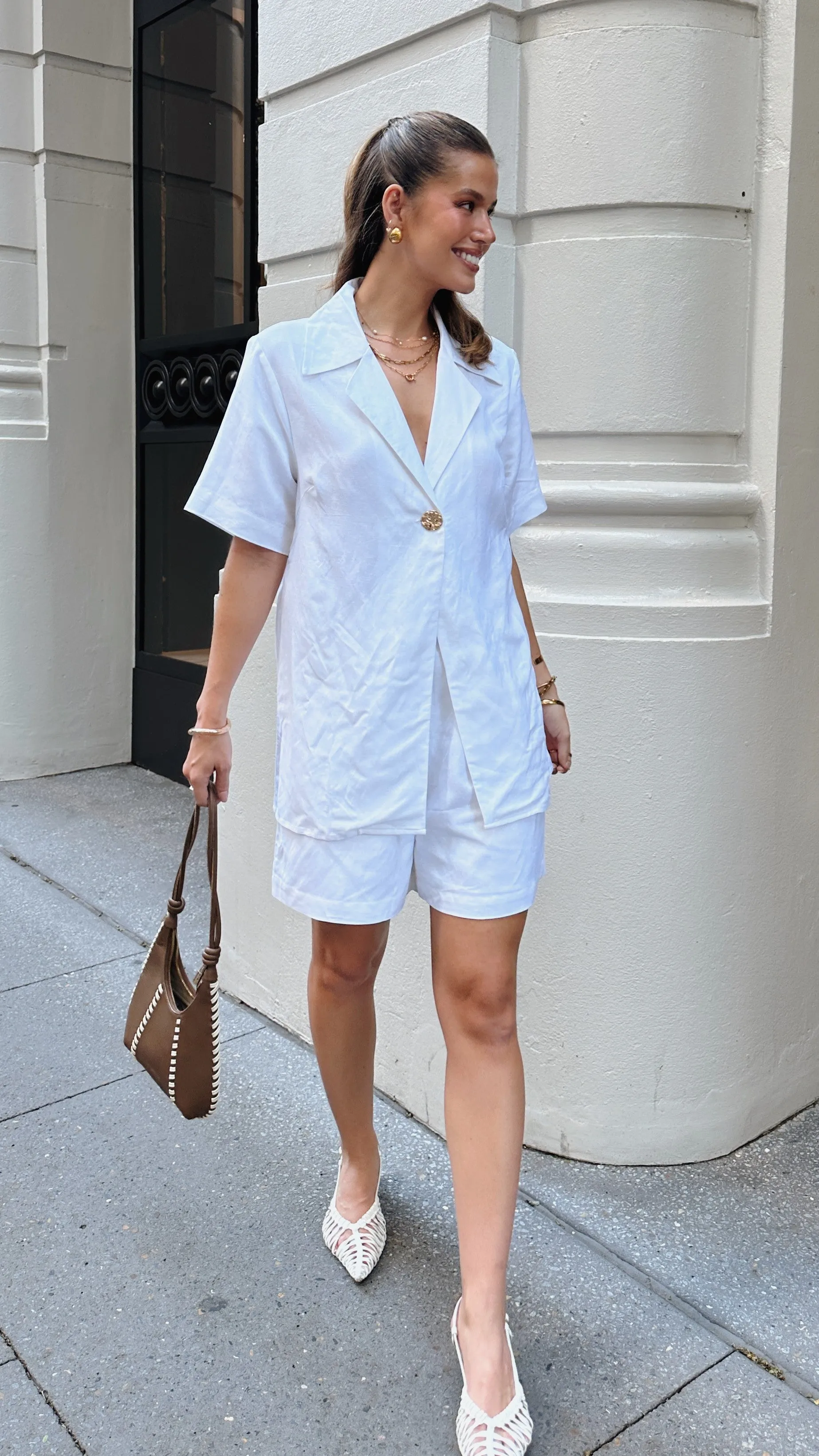 Emmaline Button Shirt - White