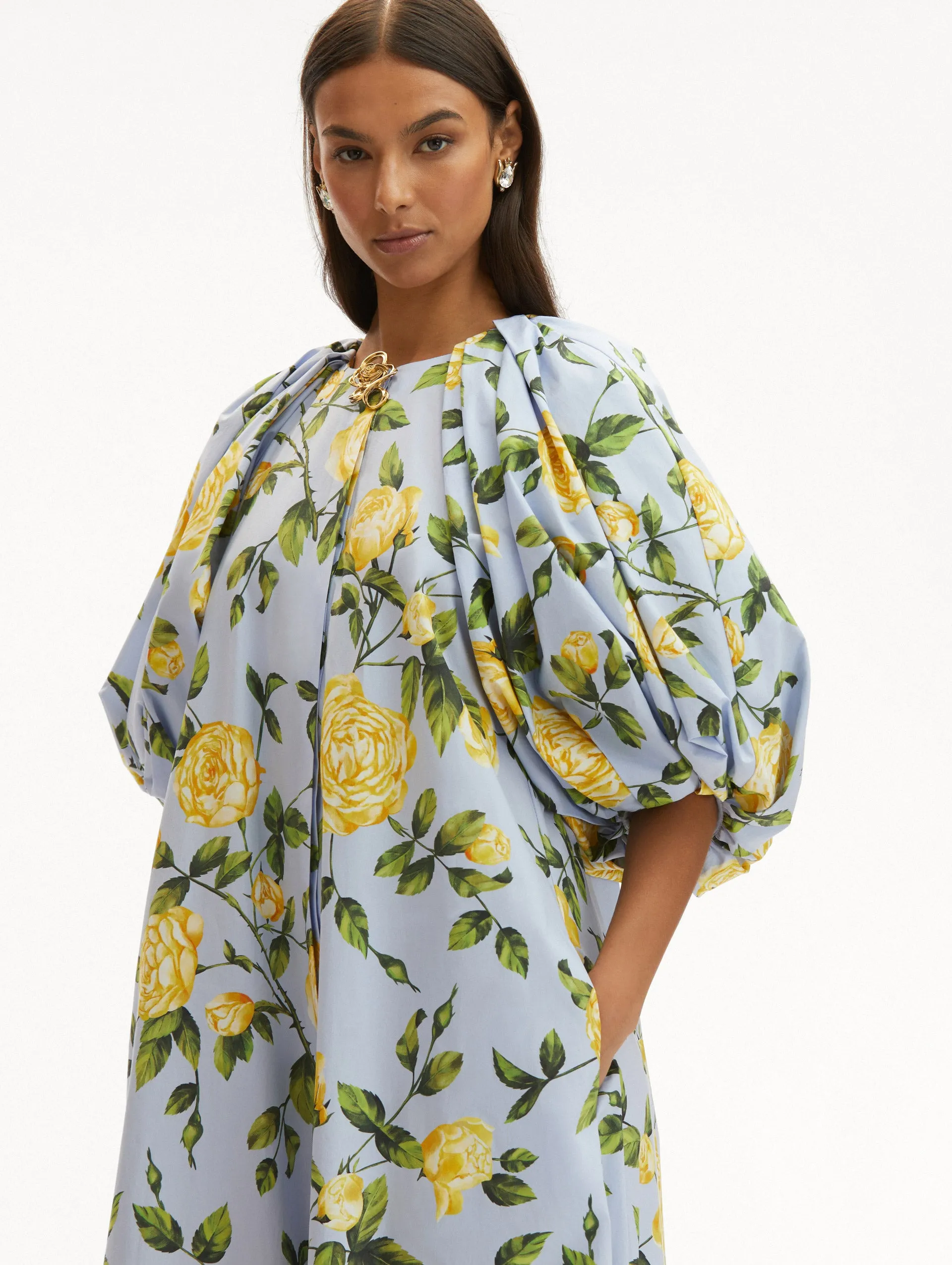 English Rose Cotton Poplin Caftan