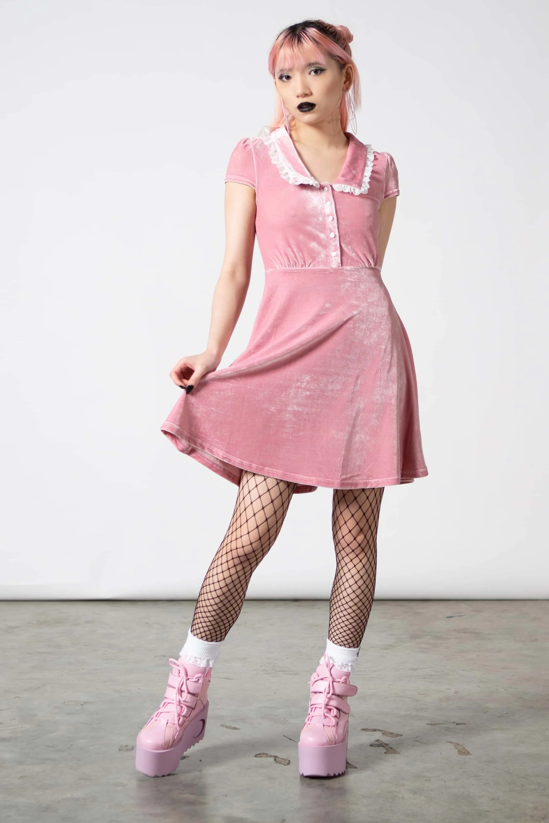 Every Mourning Collar Dress [PASTEL PINK]