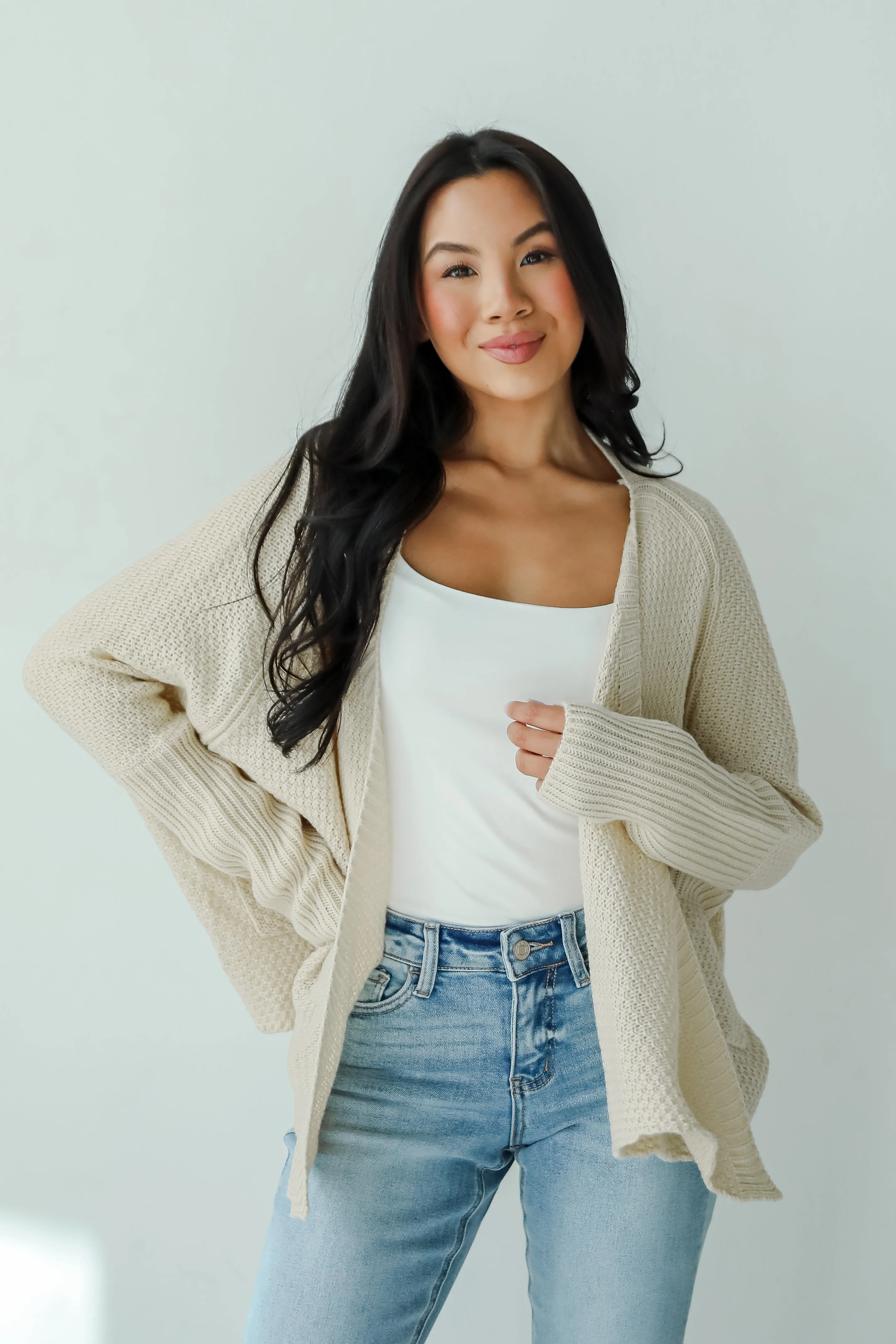 FINAL SALE - Layered Charisma Cream Sweater Cardigan