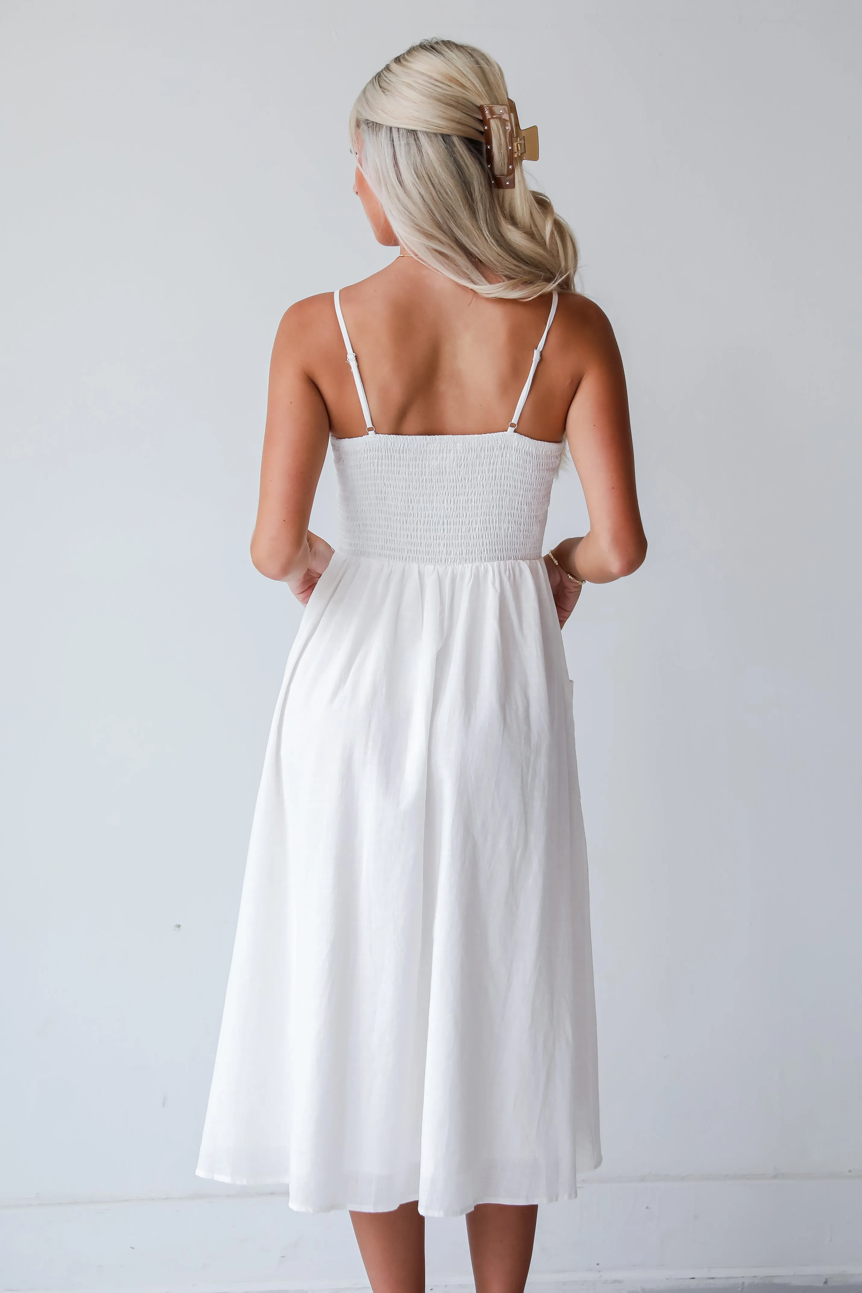 FINAL SALE - Remarkably Perfect White Midi Dress