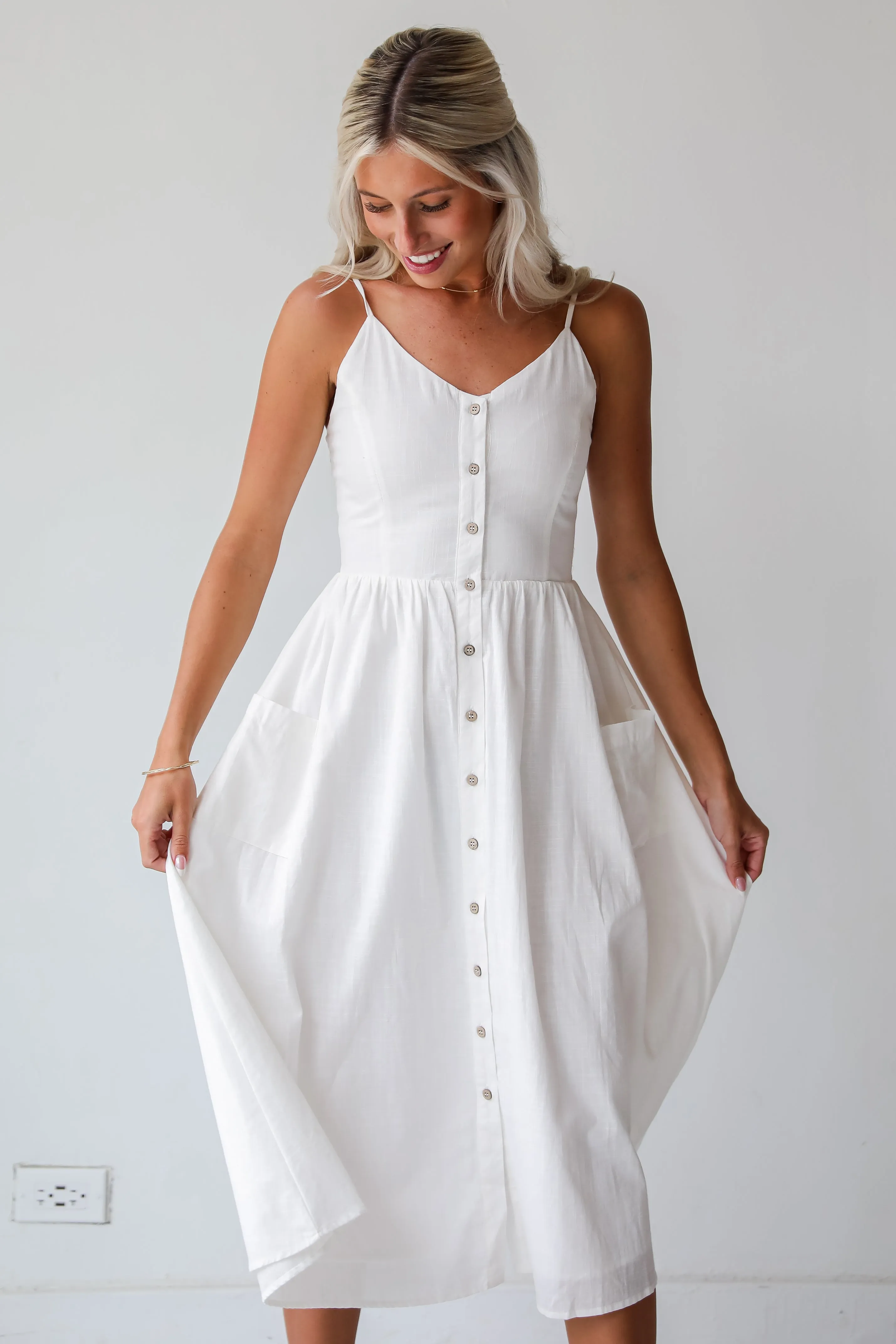 FINAL SALE - Remarkably Perfect White Midi Dress