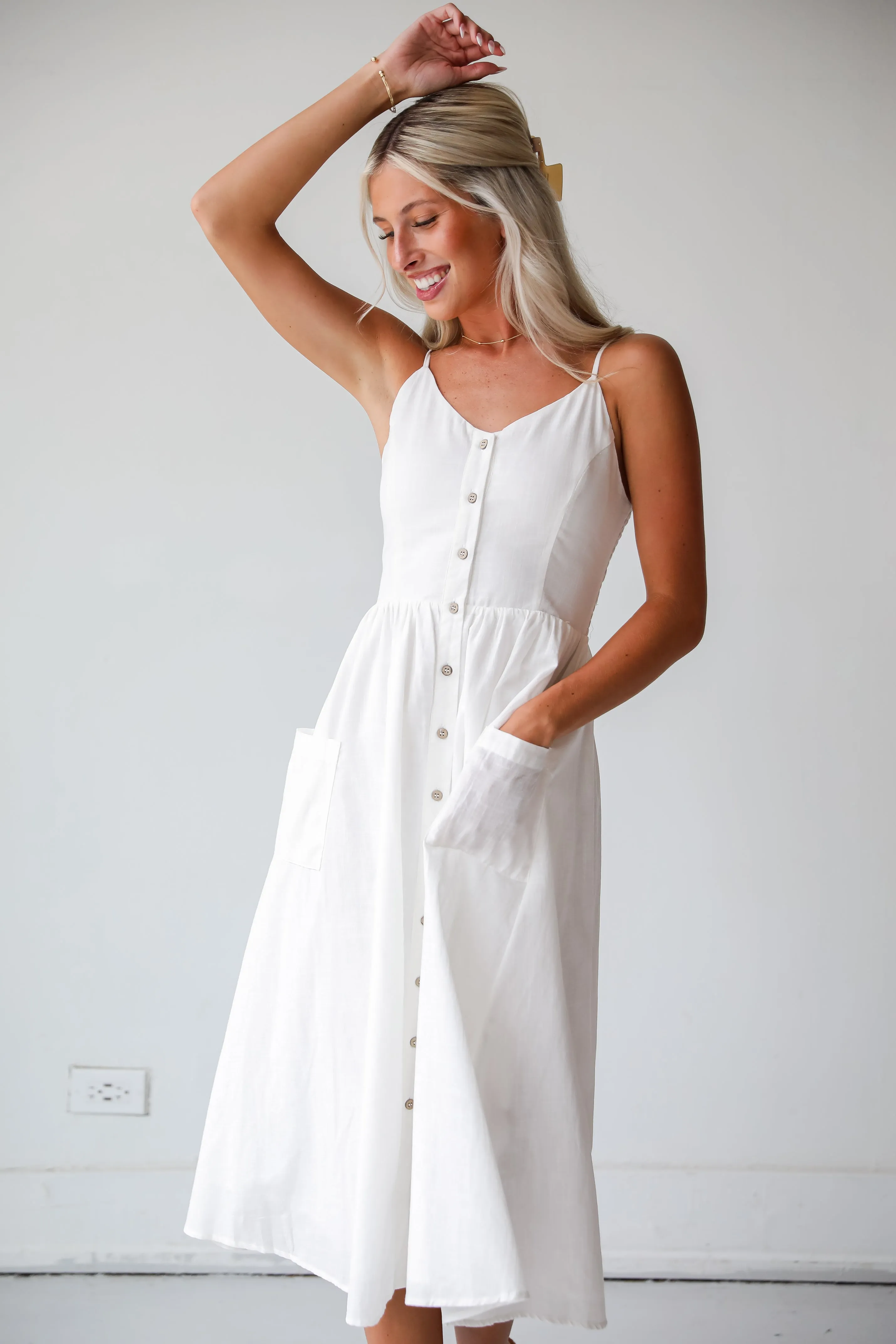 FINAL SALE - Remarkably Perfect White Midi Dress