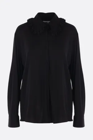 fluid viscose shirt with ruffles