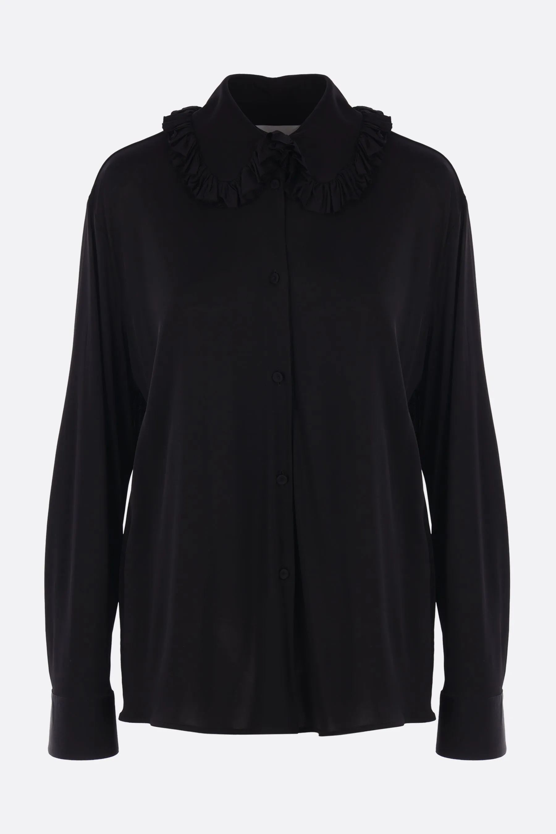 fluid viscose shirt with ruffles