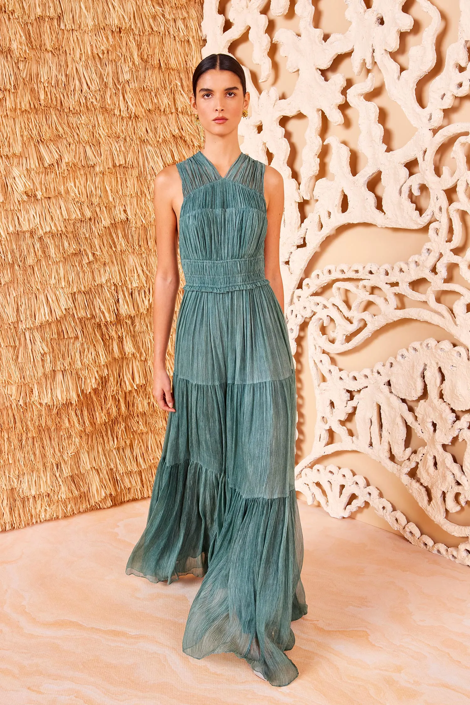 Freesia Gown - Kelp