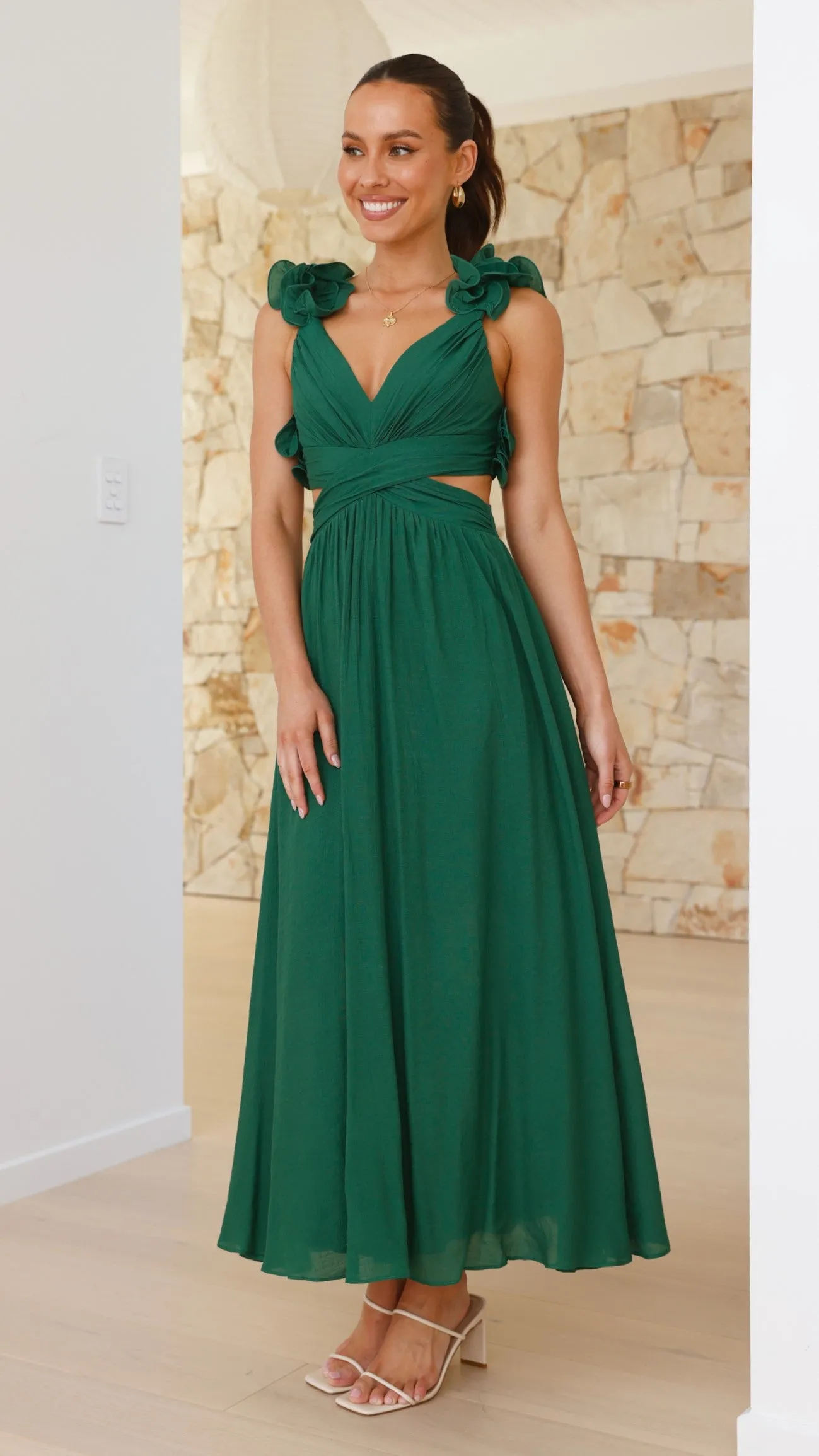 Galilhai Maxi Dress - Forest Green