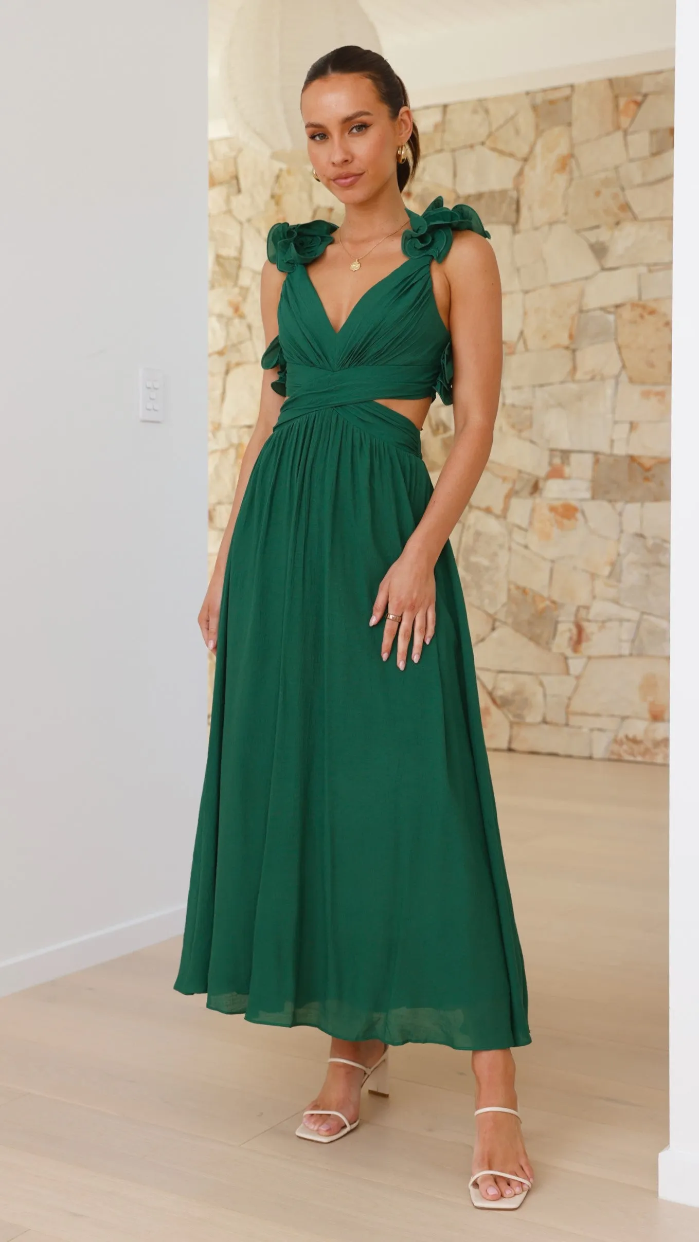 Galilhai Maxi Dress - Forest Green