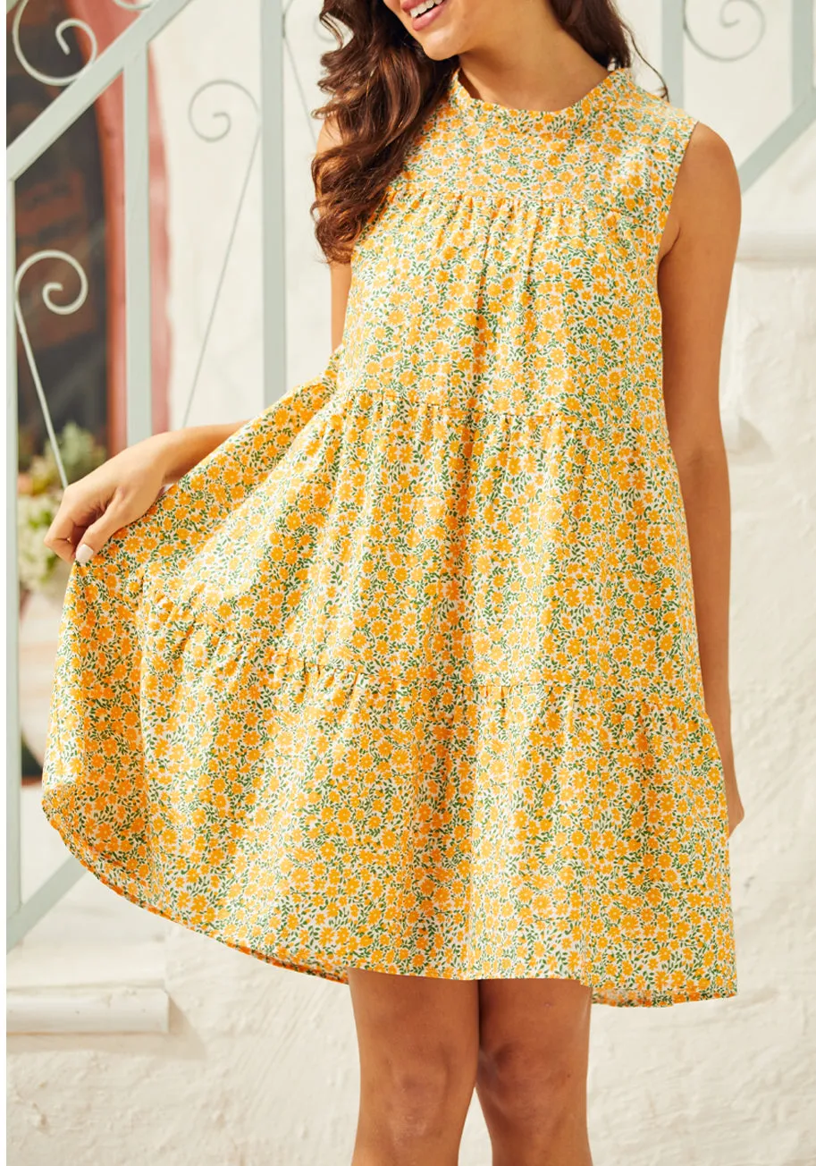 Garden Glamour Sleeveless Shift Dress