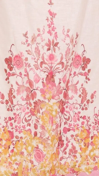 Hadleigh Midi Dress - Pink/ Yellow Floral