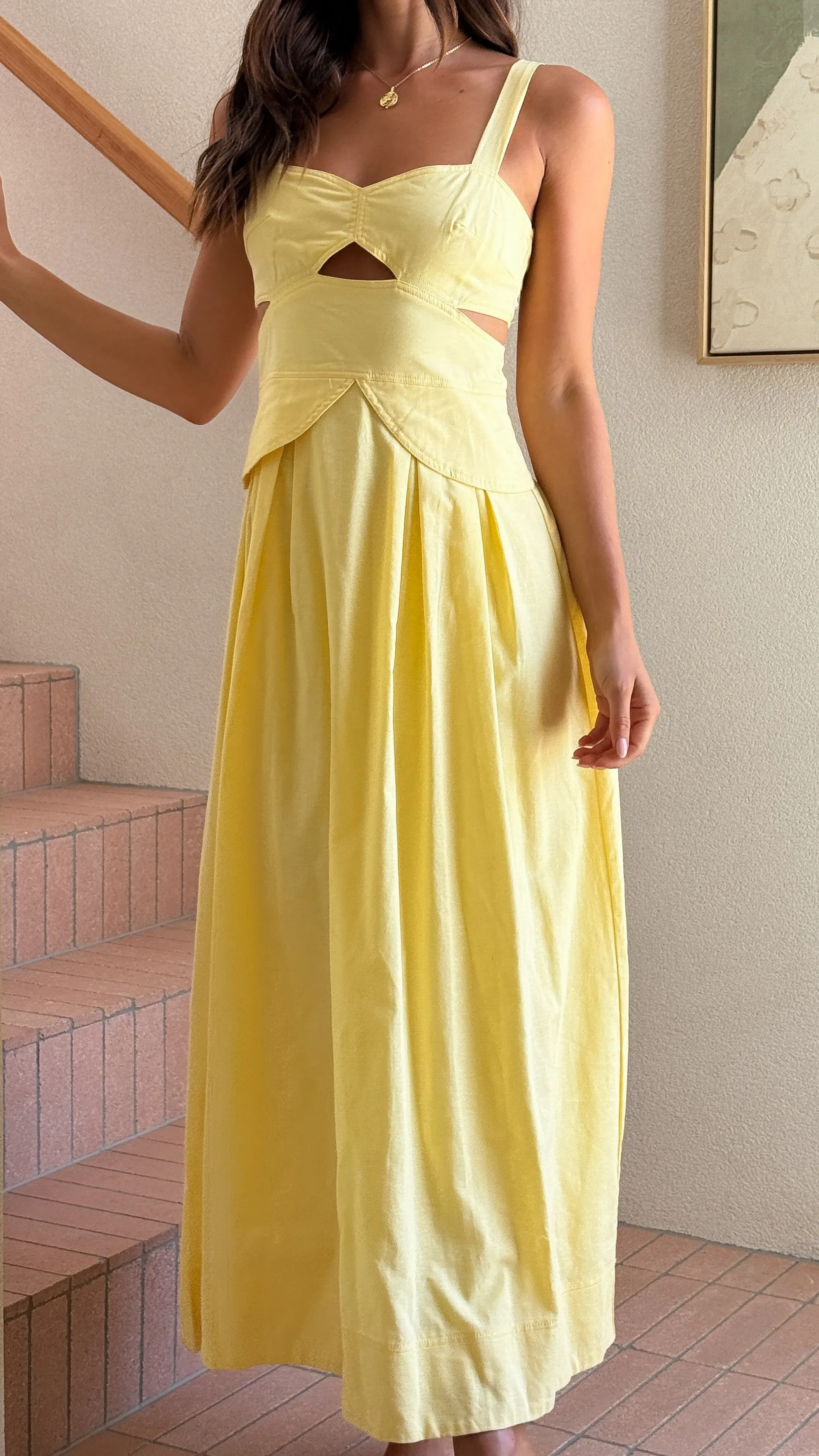 Harleigh Midi Dress - Yellow